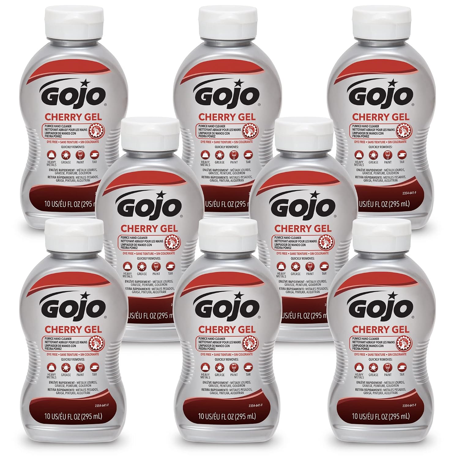 GOJO Cherry Gel Pumice Hand Cleaner, Cherry Scent, 10 Oz Bottle