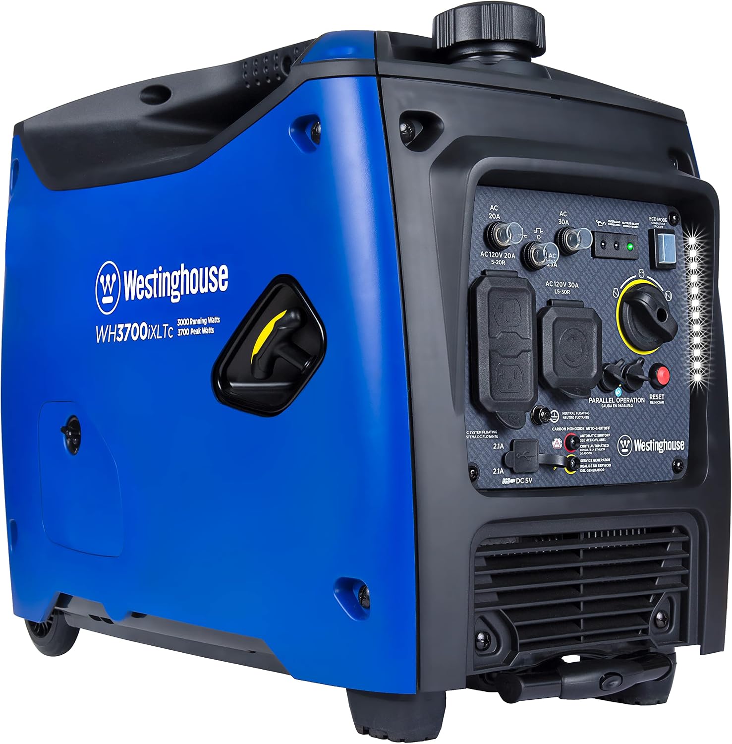 Westinghouse 5000 Peak Watt Super Quiet Portable Inverter Generator, Remote Electric Start with Auto Choke, Wheel & Handle Kit, RV Ready, Gas Powered, Parallel Capable