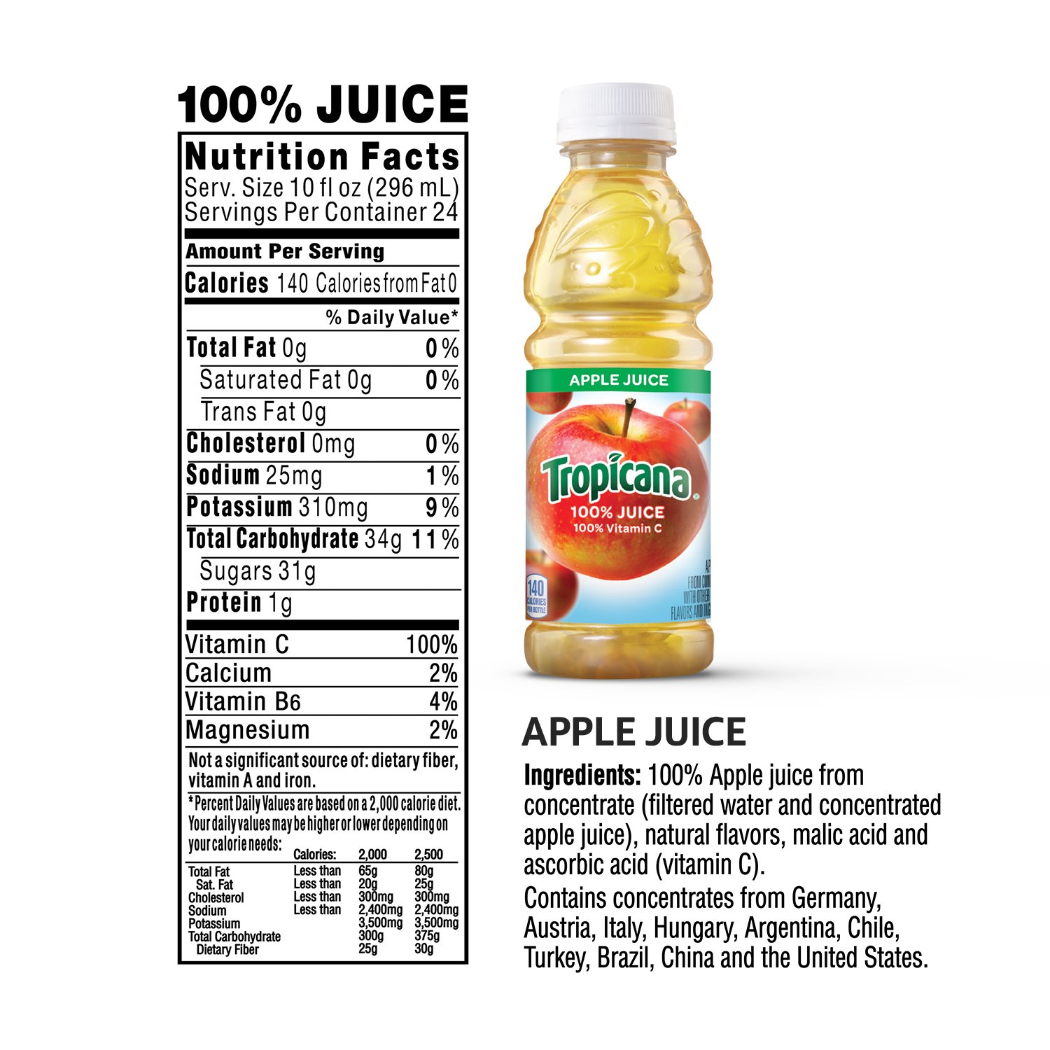 Tropicana Pineapple Peach Mango 100% Juice, 24-pack, 10 fl oz bottles