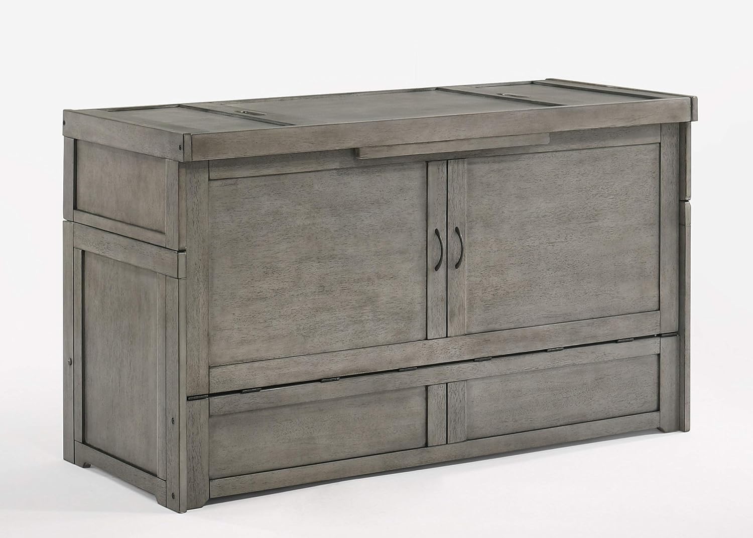 NIGHT & DAY Furniture Murphy Cube Cabinet Bed Pre-Assembled (Cherry, Queen) | Pre-Assembled
