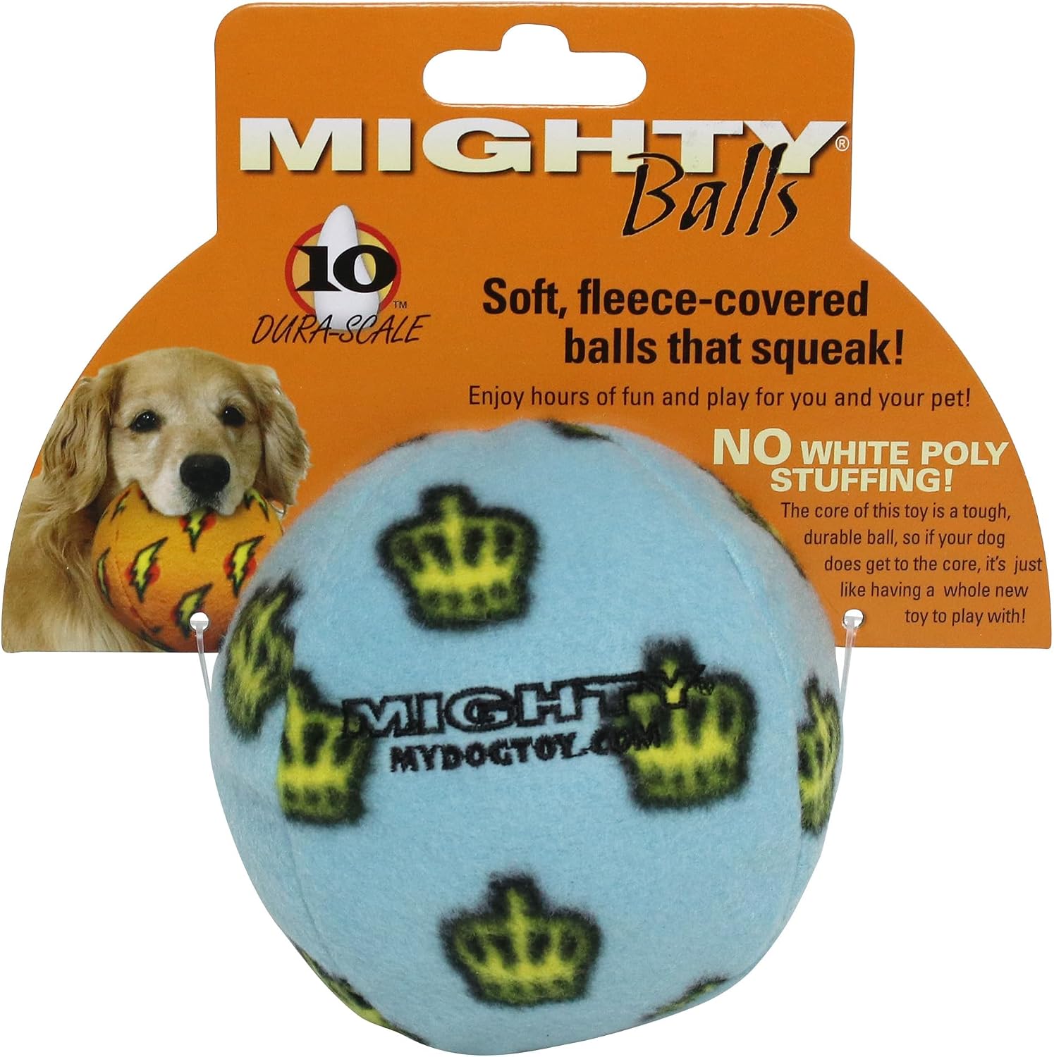 MIGHTY Tuffy 2 Pack Medium Ball Dog Toy: Ultra Durable Plush Toy with Multiple Layers & Reinforced Seams, Washable and Floats, Vinyl Ball & Fleece