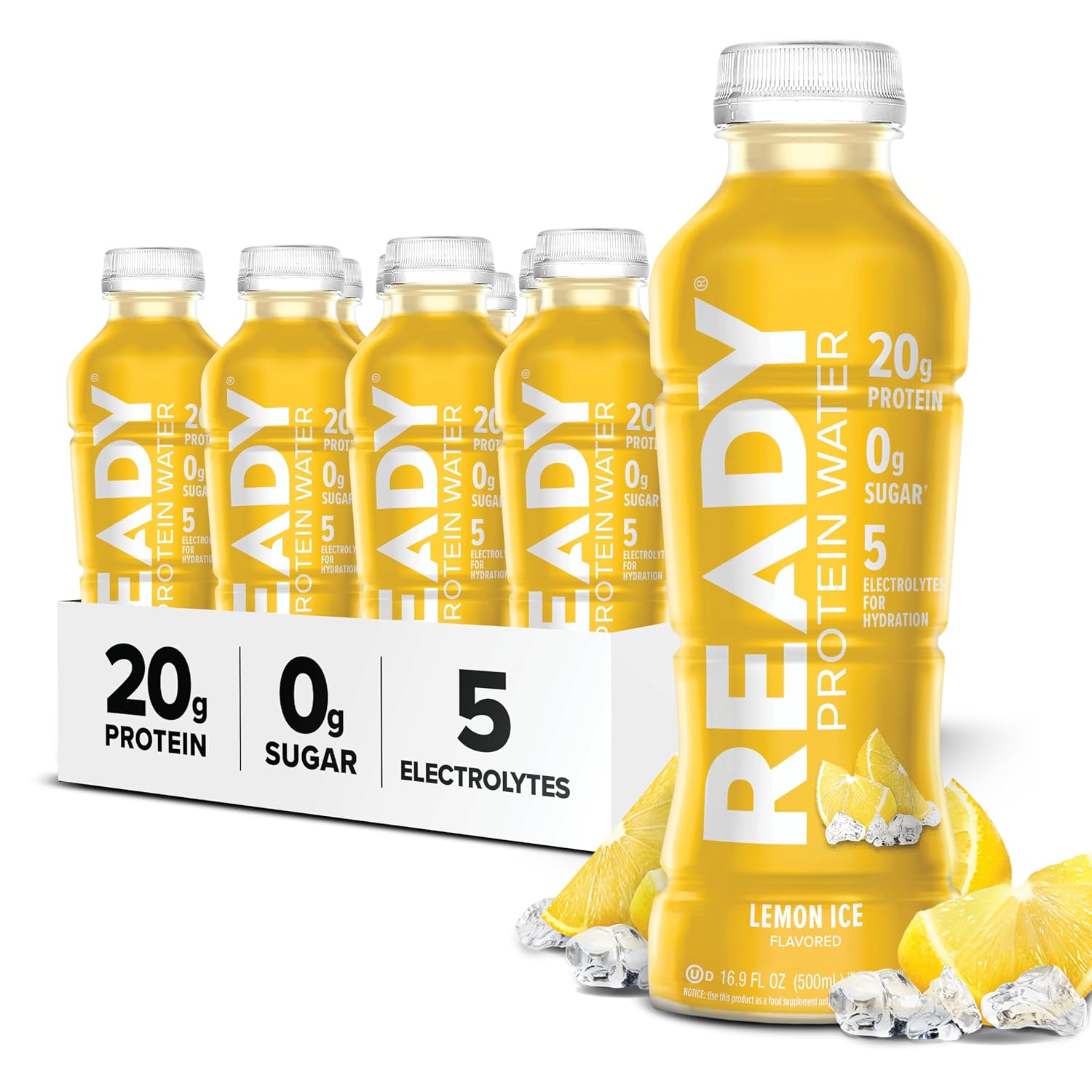 Ready Clear Protein Water, Blueberry, 20g Whey Protein Isolate, 12 Pack