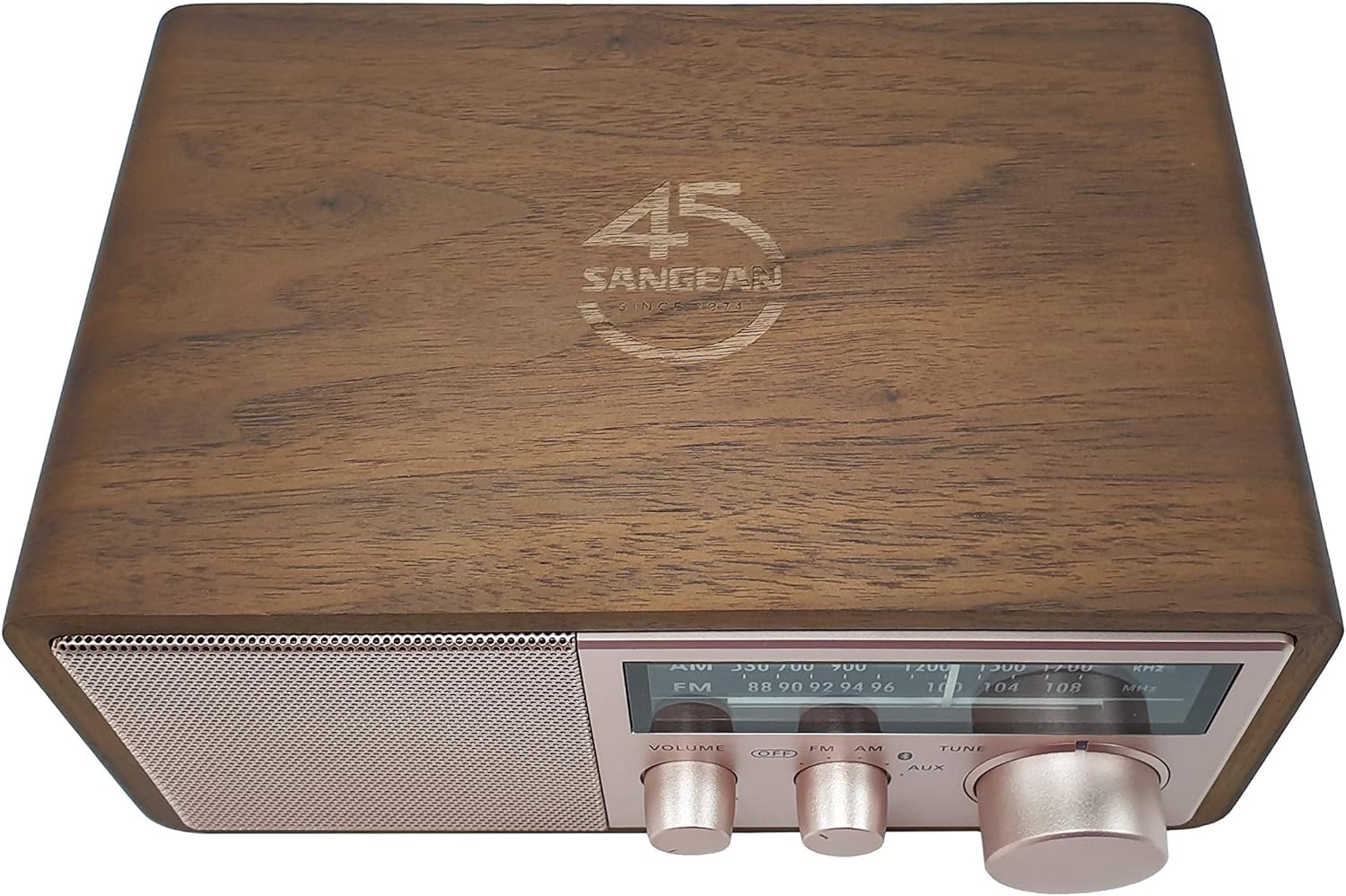 Sangean WR-16 AM/FM, Aux-in, Bluetooth, Wooden Cabinet Radio