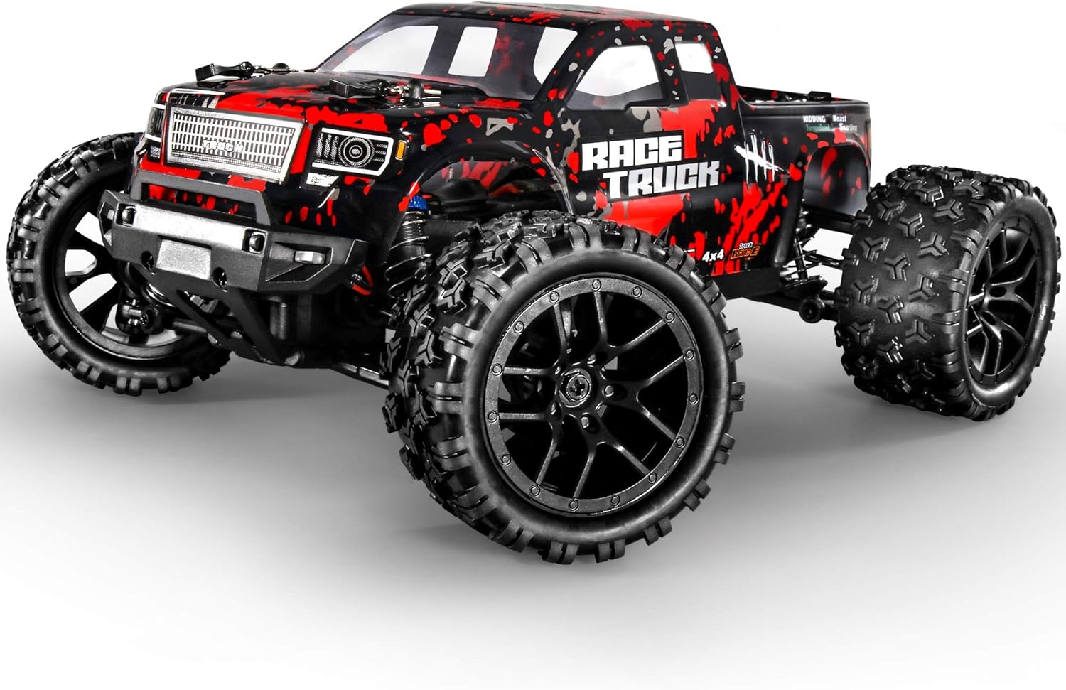 HAIBOXING 1/18 4WD RC Truck 36KM/H Waterproof 2 Batteries 2.4G Remote Car | All-Terrain RC Truck, Independent Suspension, Splash-Proof Electronics