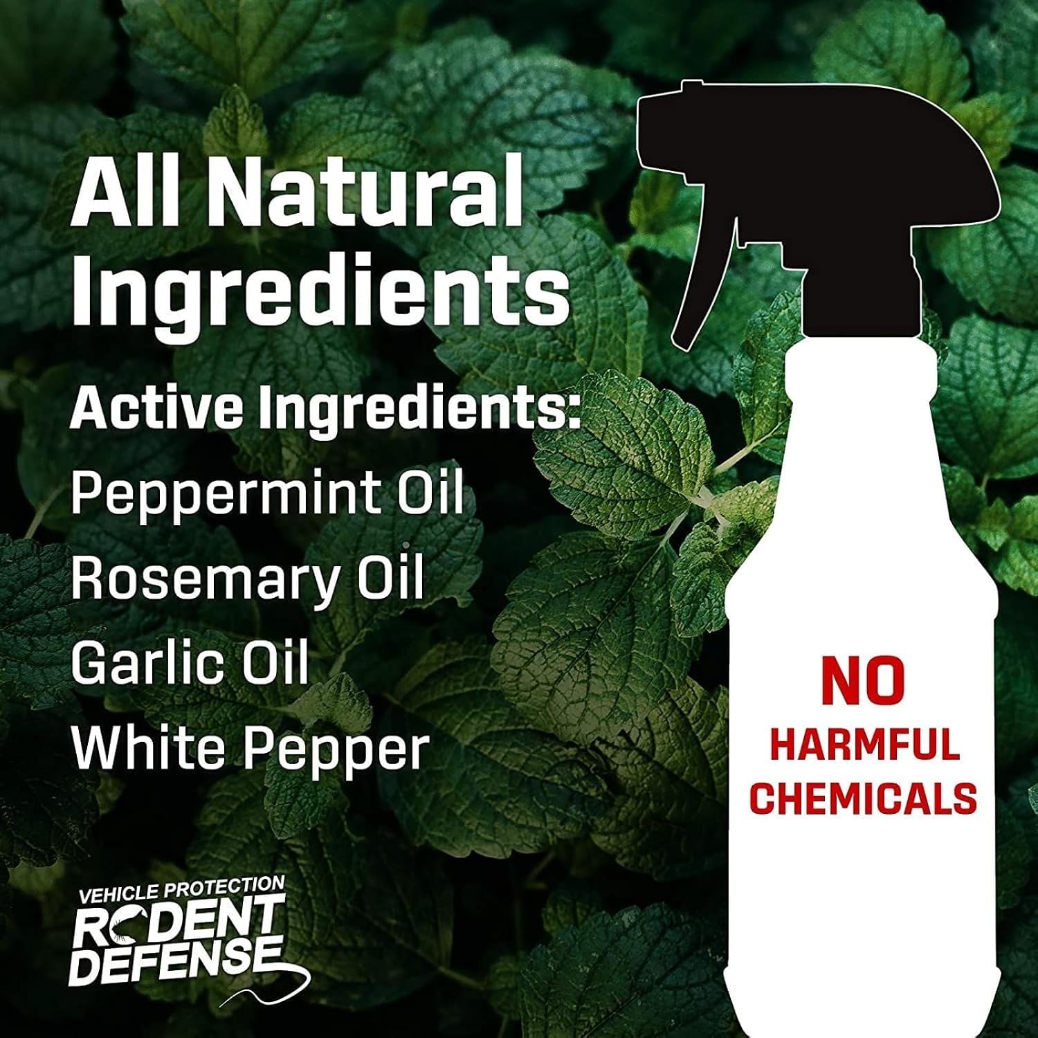 Exterminators Choice Mice & Rat Protection Spray - 128 Fl Oz Vehicle Protection & Outdoor Mouse Control - Natural Peppermint Formula & Peppermint Oil - Easy Application & Gallon Spray