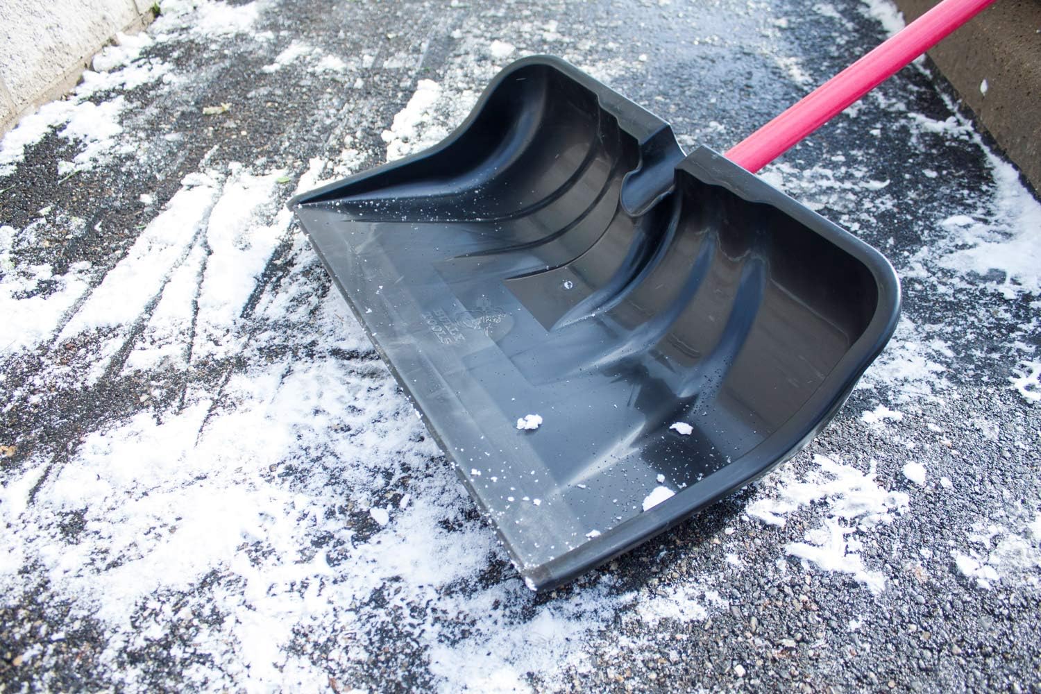 22" Combo Snow Shovel Pusher Fiberglass Handle, Made in USA | Top-grade poly, head 12.75"x22"x4.5", 56" length, Wirecutter Best Snow Shovel, D-grip