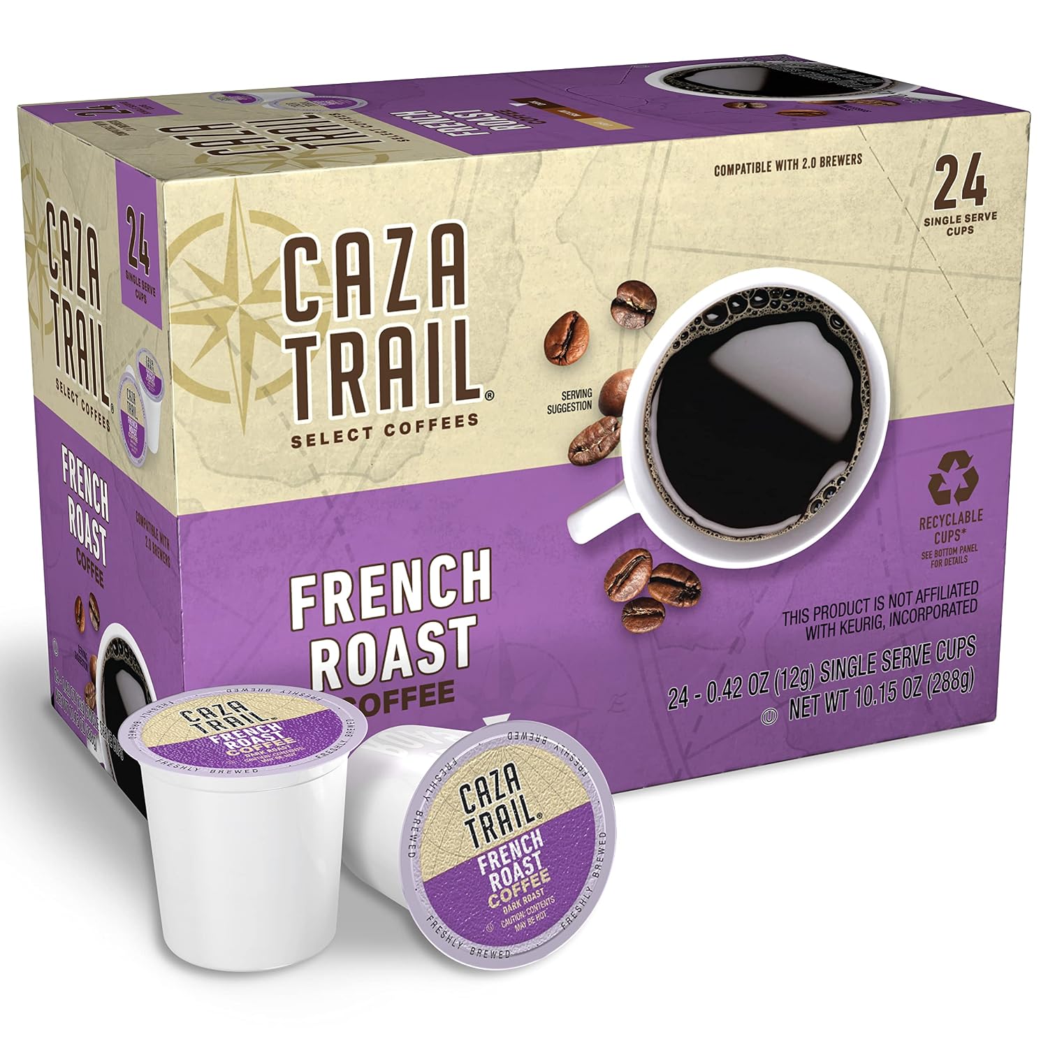 Caza Trail Coffee, Kona Blend, 100 Single Serve Cups