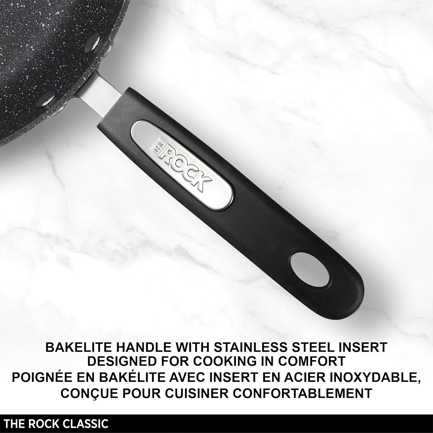 Starfrit The Rock 8PC Non-Stick Cookware Set, Black | Durable Forged Aluminum, Oven Safe, PFOA Free, Easy to Clean