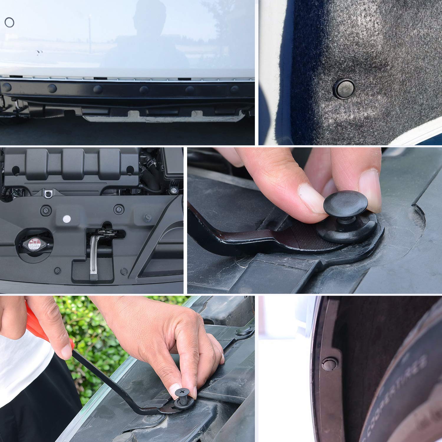 Nilight 190 Pcs Car Retainer Clips Fastener Remover 18 Most Popular Sizes Applications Auto Push Pin Rivets Set -Door Trim Panel Clips for Toyota