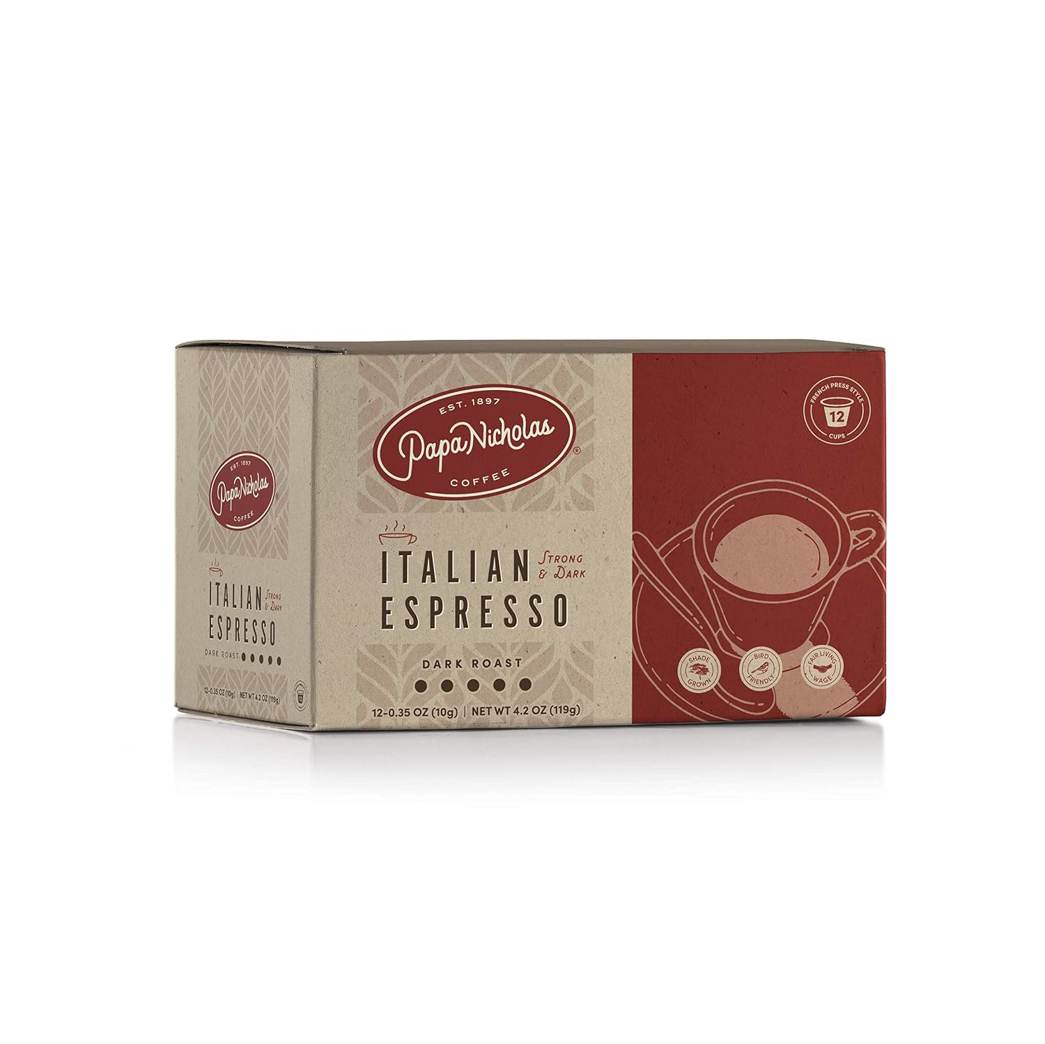 Papanicholas Coffee Single Serve Coffee Cups, Fits Keurig K Cup Brewers, Coffee Pods Hawaiian Islands Blend,12 Ounce