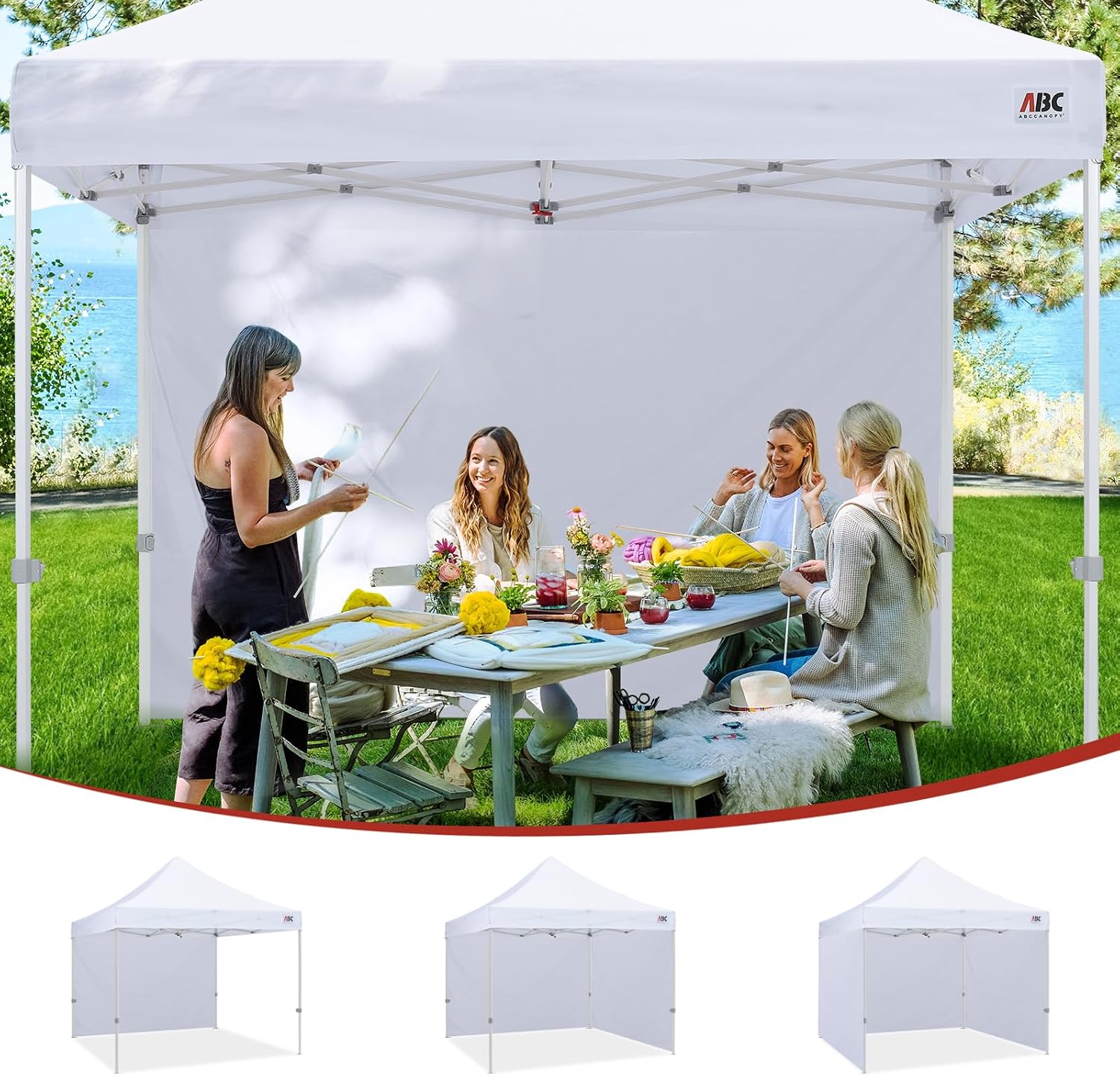 ABCCANOPY Instant Canopy SunWall 10x10 FT No Frame or Top, White