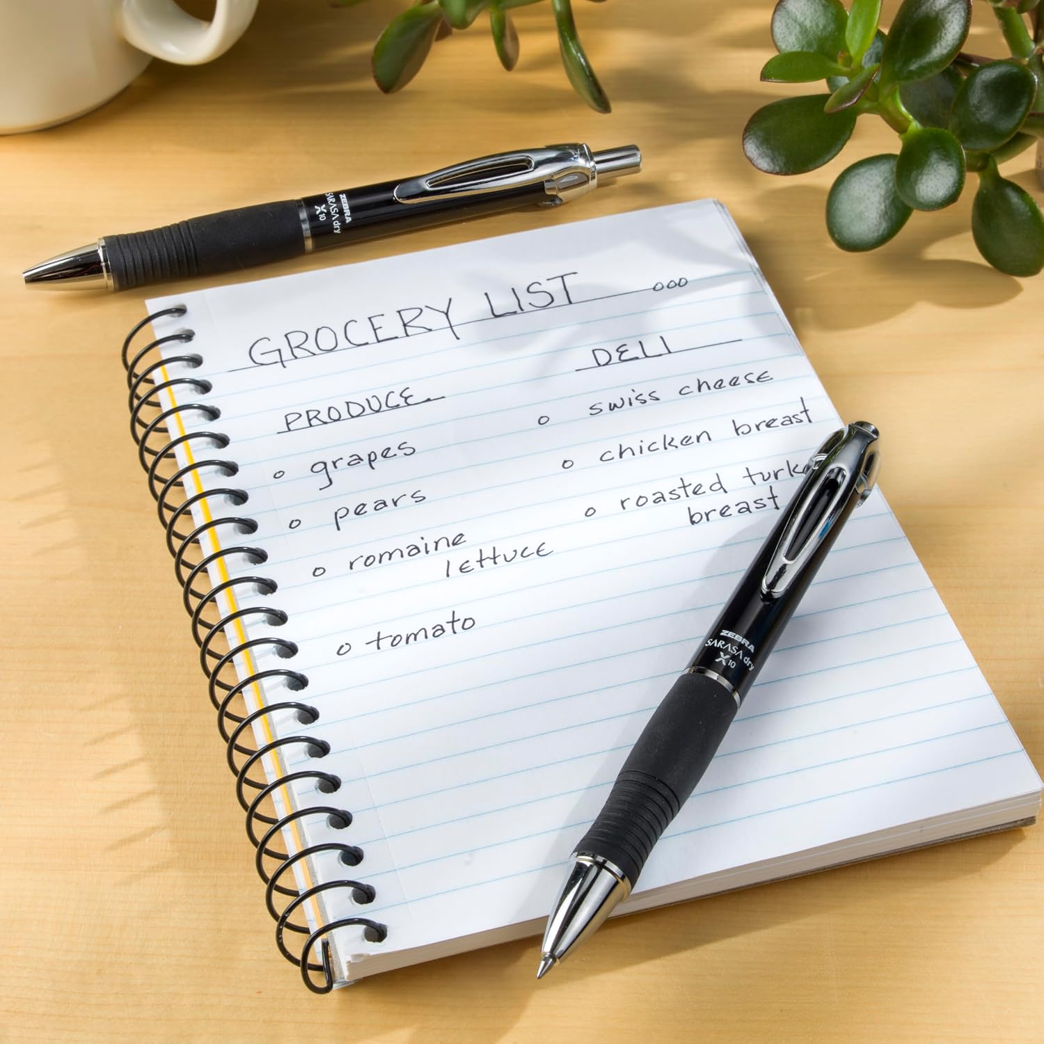 Zebra Pen SARASA X10 Retractable Gel Pen, Black Ink, 0.7mm, 12-Pack | Rapid-Dry Ink, Smooth, Smear-Resistant, Wide Barrel, Ideal for Left-Handed Writers, Note-Taking, Medium Point Tip (42620)