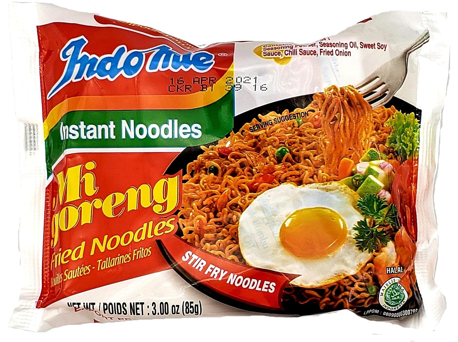 Indomie Mi Goreng Instant Stir Fry Noodles, Halal Certified, Original Flavor (Pack of 30)