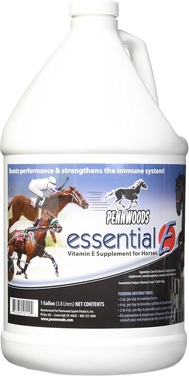 Essential E: Equine Vitamin E Horse Supplement, 1 Gallon | Supports Horse Health, Athletic Performance, Muscle Recovery, Equine Daily Nutrition