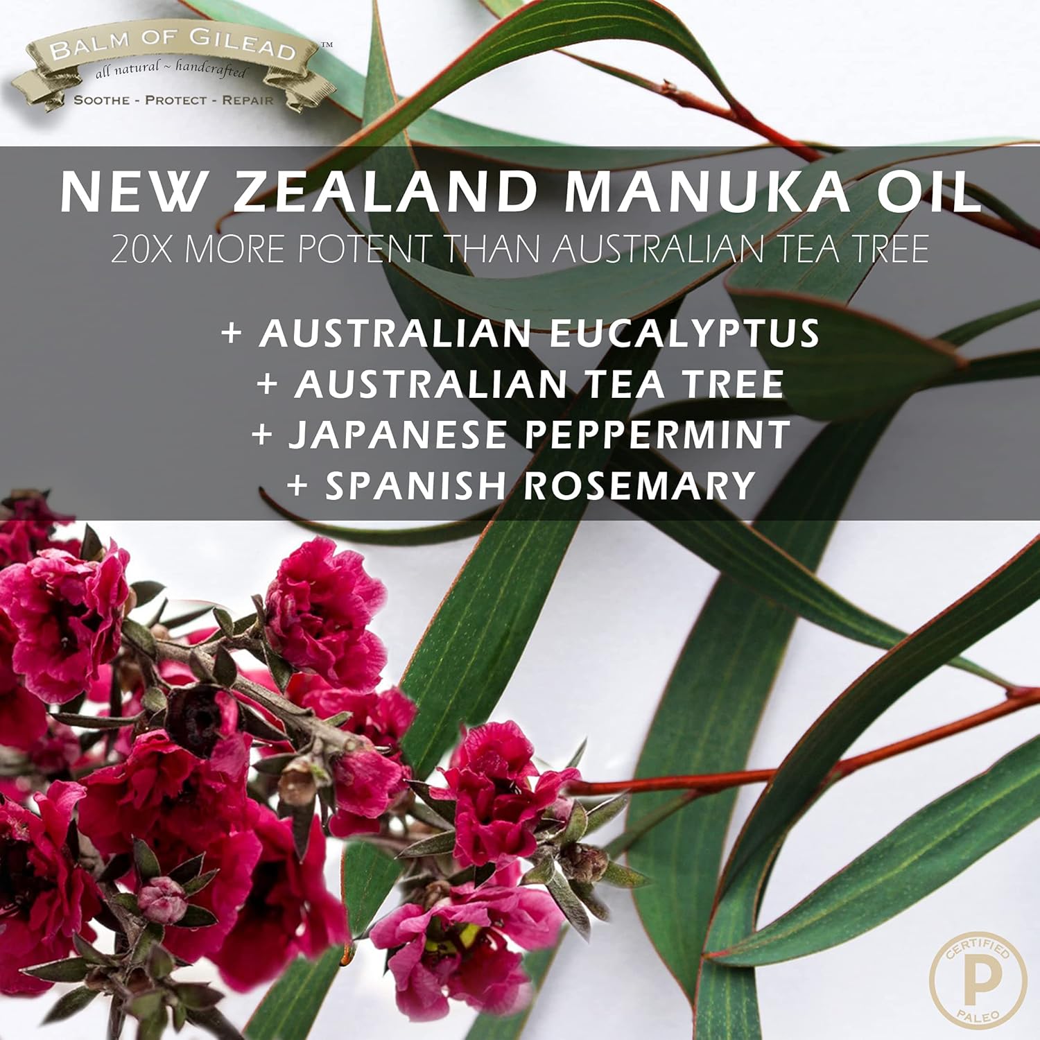 BALM OF GILEAD Manuka Eczema Honey Cream - Moisturizer for Sensitive Skin, Eczema, Psoriasis & Dermatitis - Manuka Honey Ointment, Grassfed Tallow