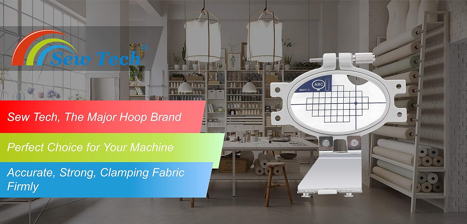 Sew Tech Embroidery Hoop for Brother, 4.3x7.1in 110x180mm SA418 EF33 Frame