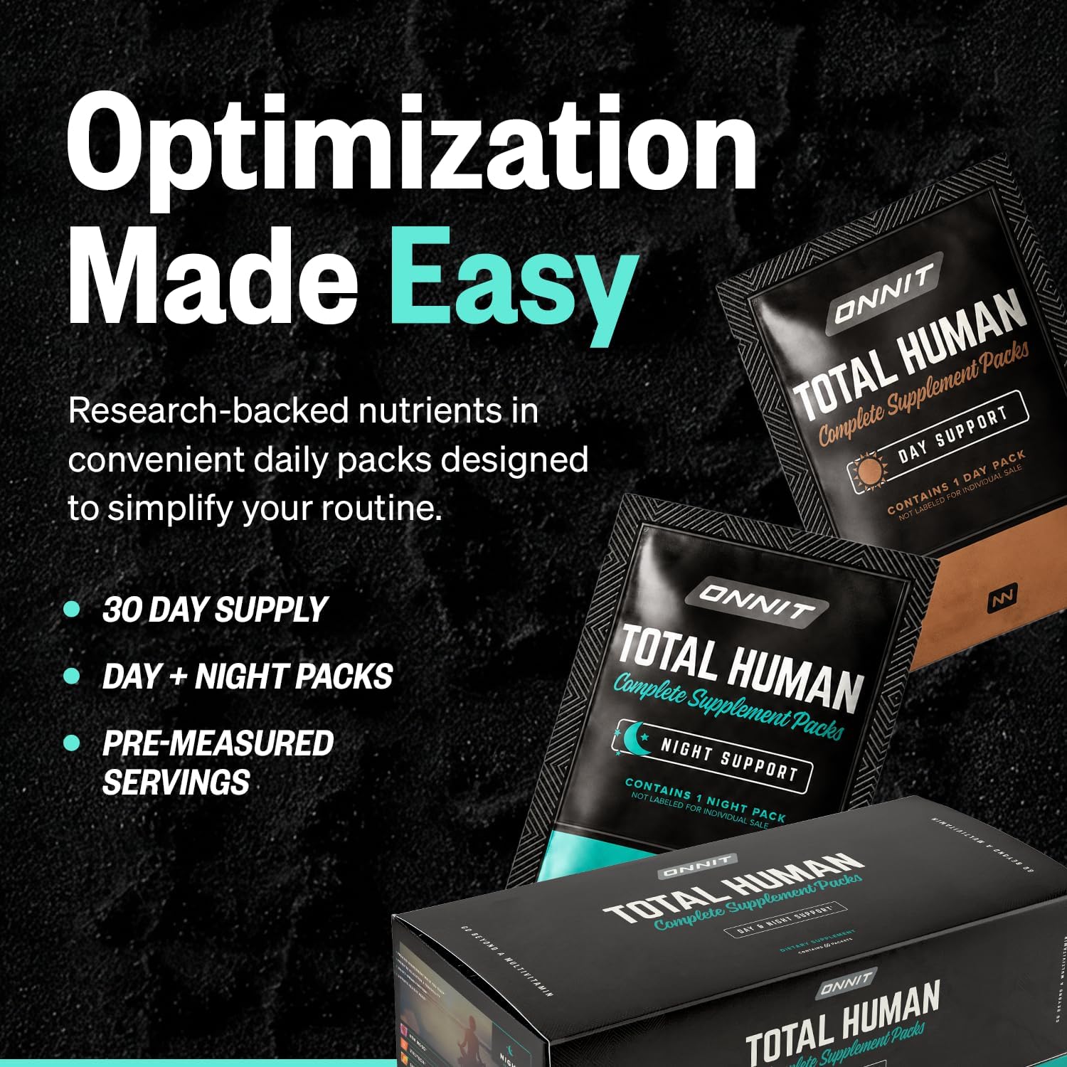 ONNIT Total Human Daily Multivitamin Packs for Men & Women, 30-Day Supply
