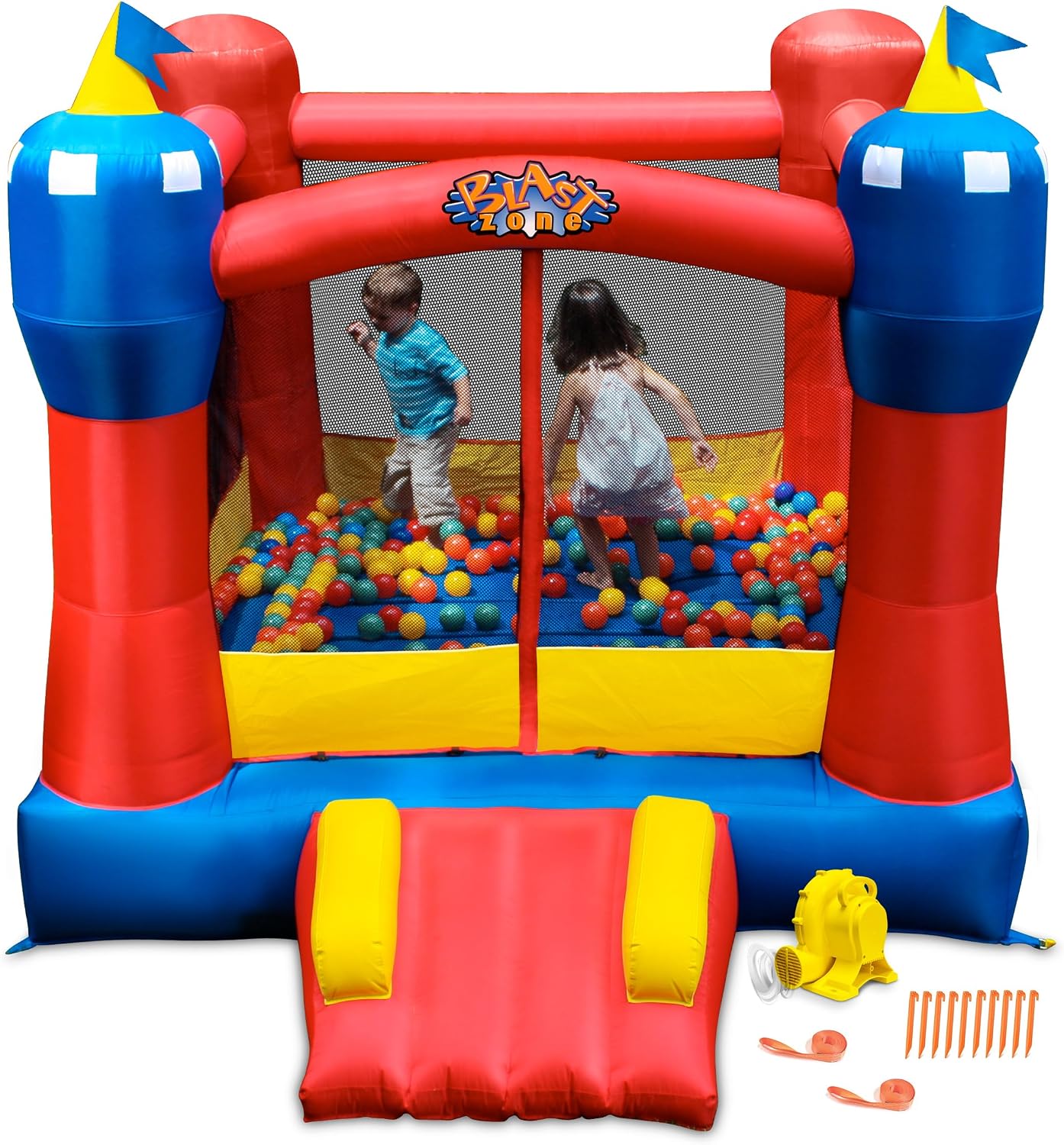 Magic Castle - Inflatable Bounce House with Blower - Premium Quality - Indoor/Outdoor - Portable - Sets Up in Seconds