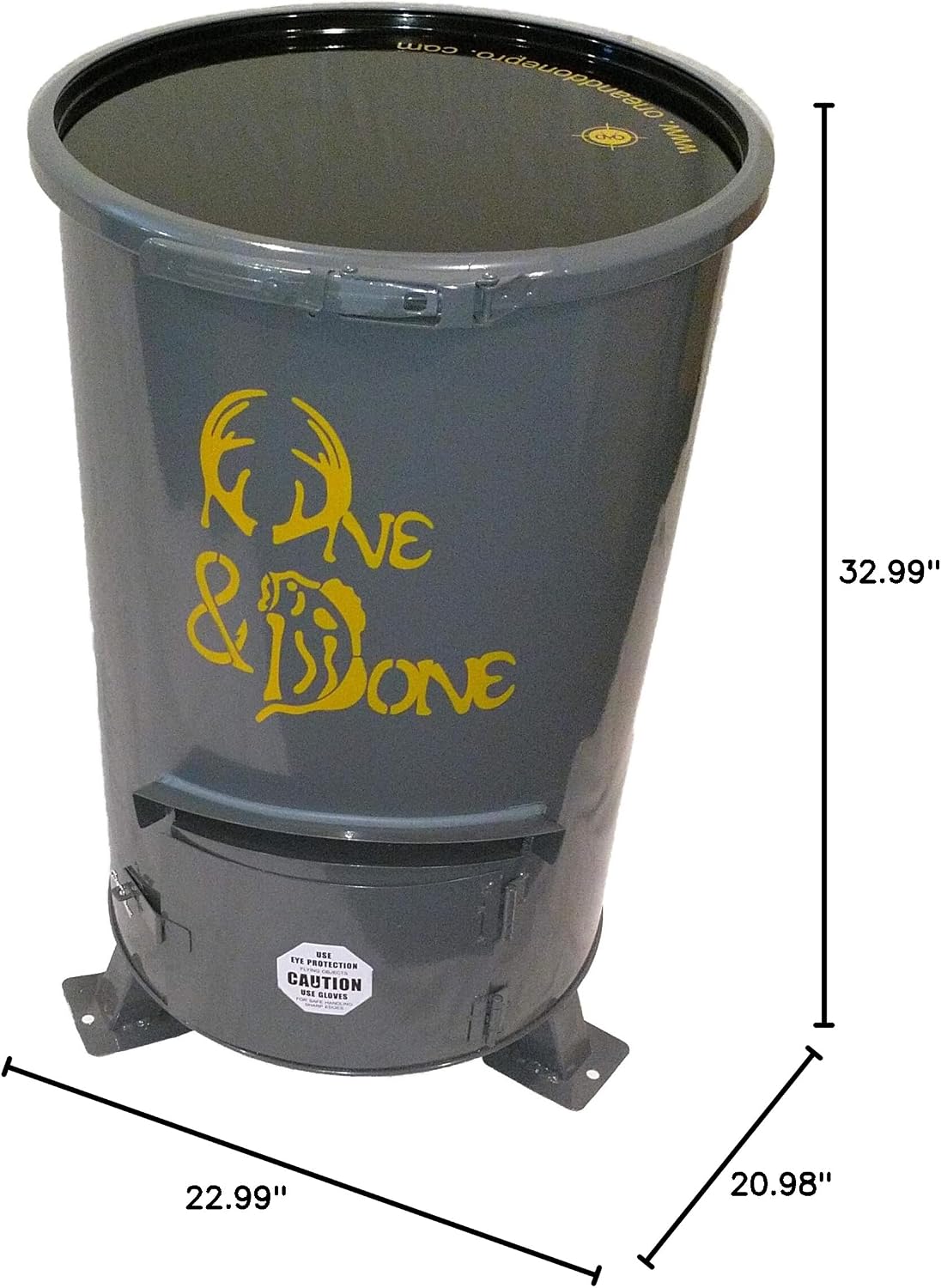 One and Done PRO Game Feeder - Built to Last - Loads 122lbs or 250 lbs (55 Gallon Bear Proof Classic Game Feeder) No Assemble Required