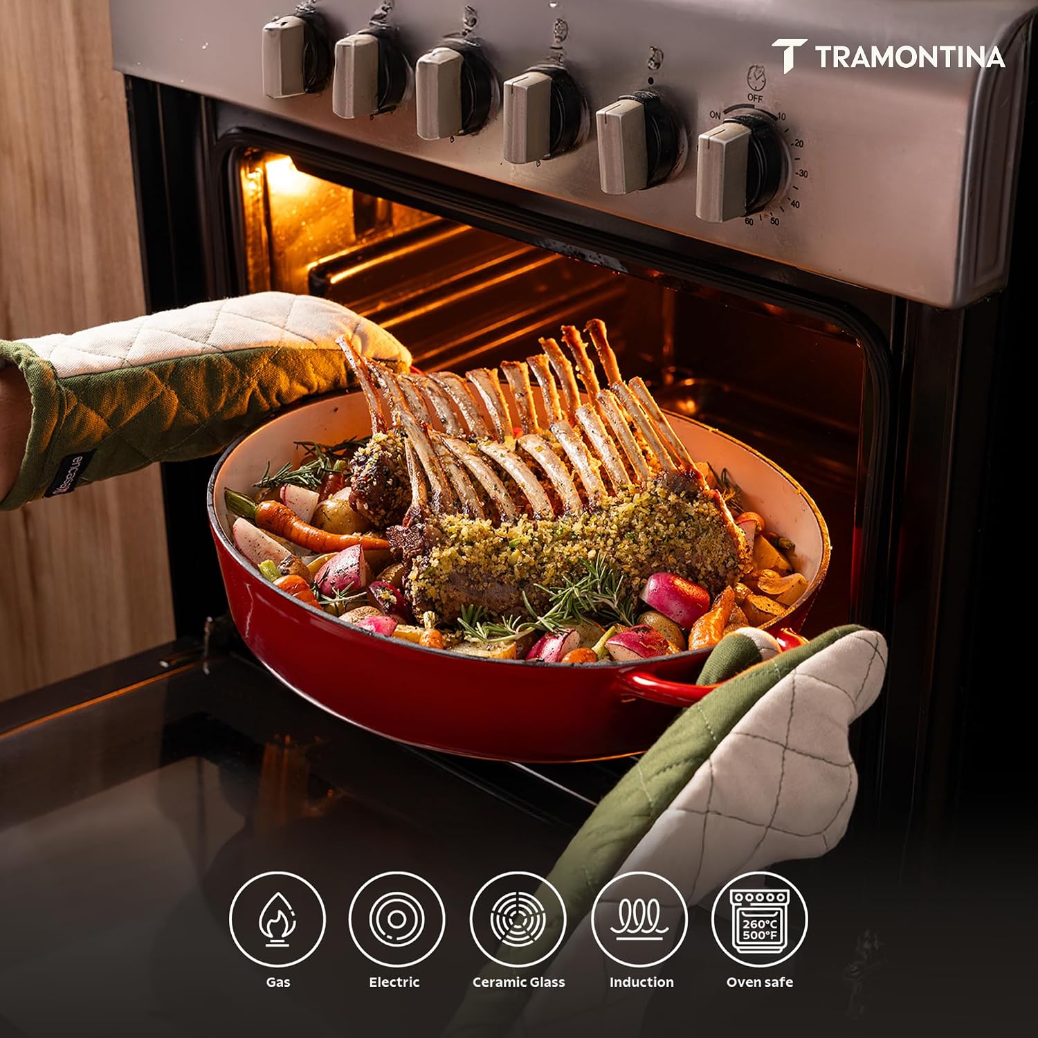 Tramontina Bestow Enameled Cast Iron 4-Qt Braiser Pan with Lid, Blue | Oven-to-Table Casserole Dish, Great for Shallow Braises & Simmers