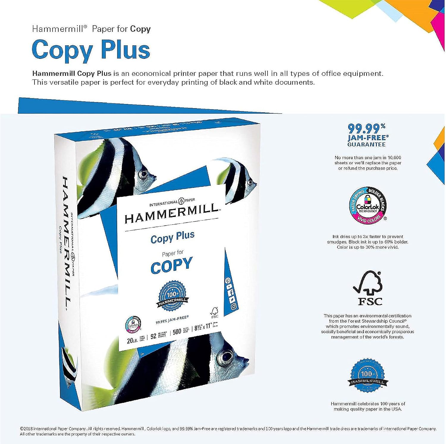 Hammermill Printer Paper, 20 lb Copy Paper, 8.5 x 11 - 10 Ream (5,000 Sheets) - 92 Bright, Made in the USA