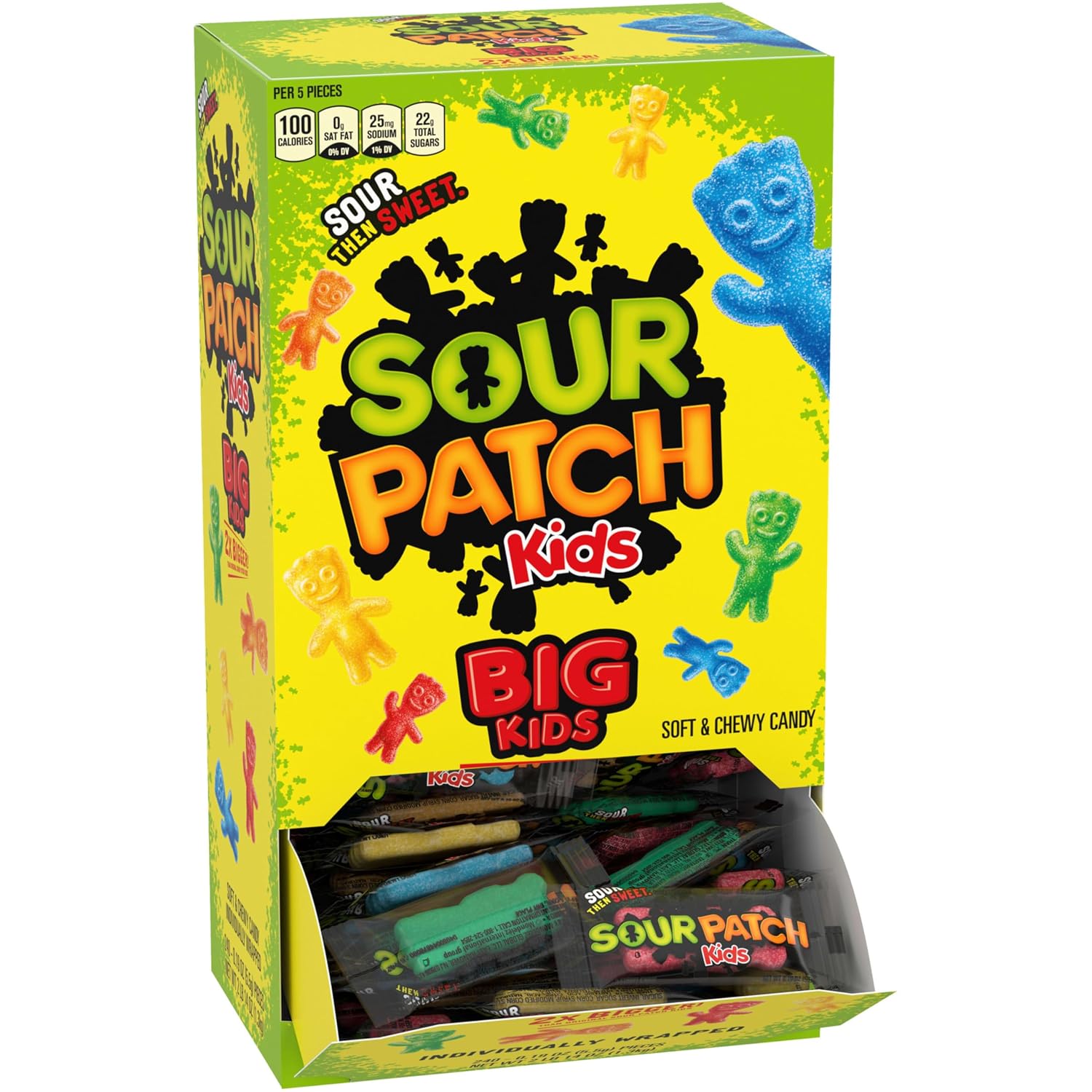 SOUR PATCH KIDS Big Kids Soft & Chewy Gummy Candy, 240 Count | Individually Wrapped, Bulk Candy