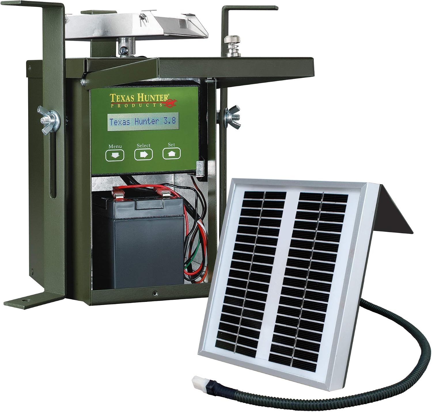 Texas Hunter 12-Volt Game Feeder System - Model TH70 + Battery + SP12 Charger