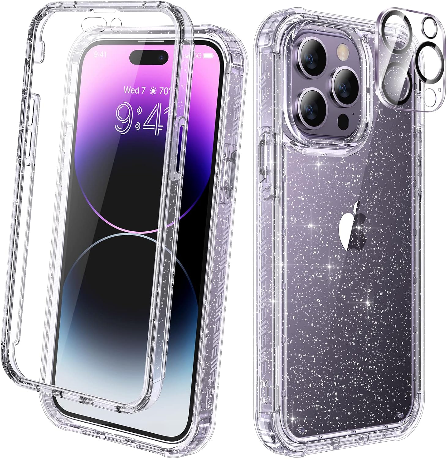 Diaclara Designed for iPhone 12 Mini Case, Full Body Rugged with Built-in Touch Sensitive Anti-Scratch Screen Protector