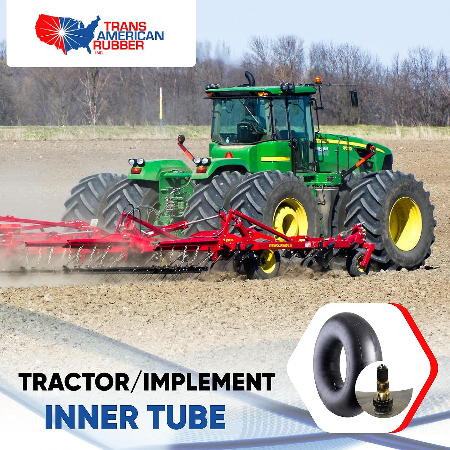 Trans American Rubber Tractor/Implement Inner Tube with TR-218A Valve Stem (11.2R-24/12.4R-24)