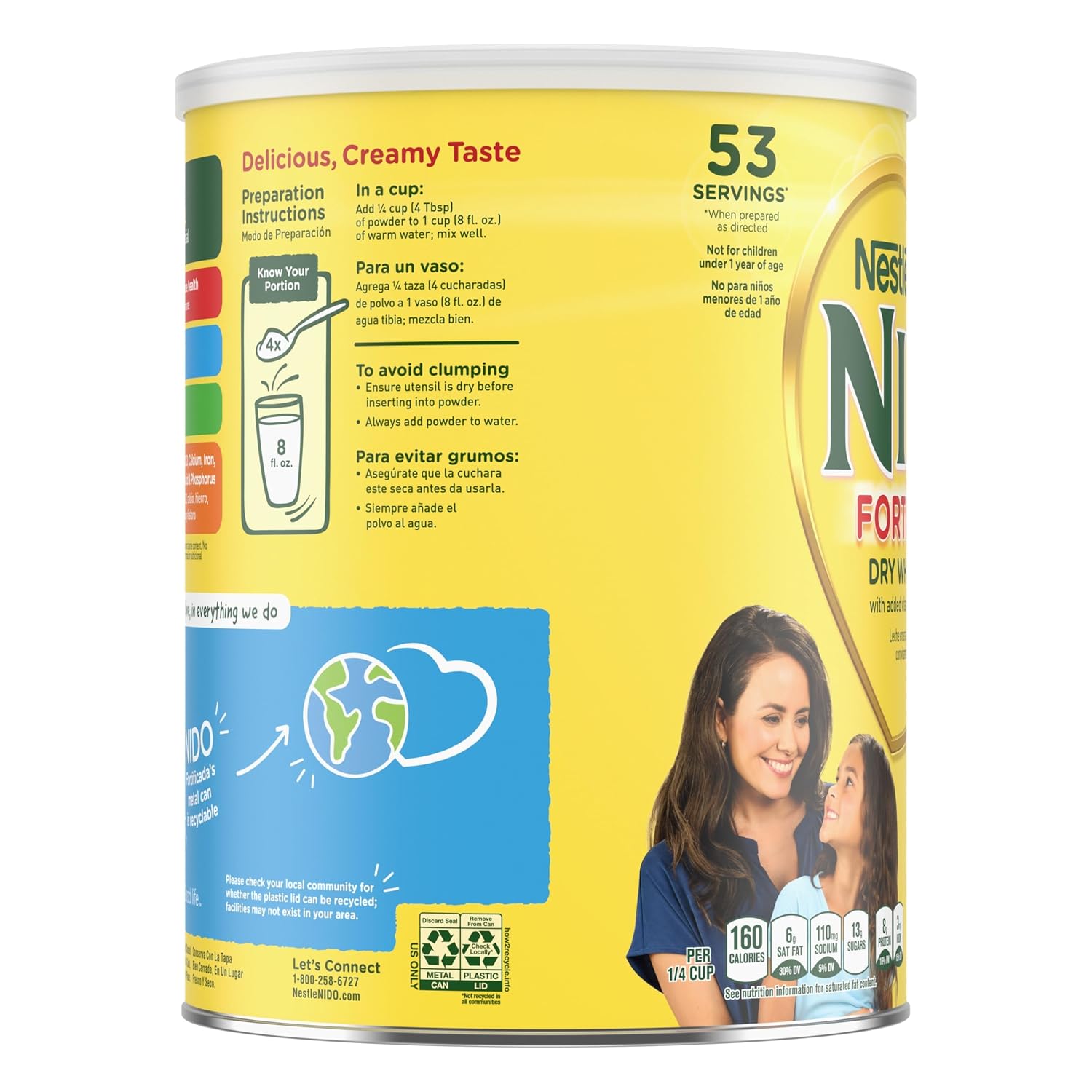 Nestle Nido Fortificada Whole Milk Powder, 28.1 Oz