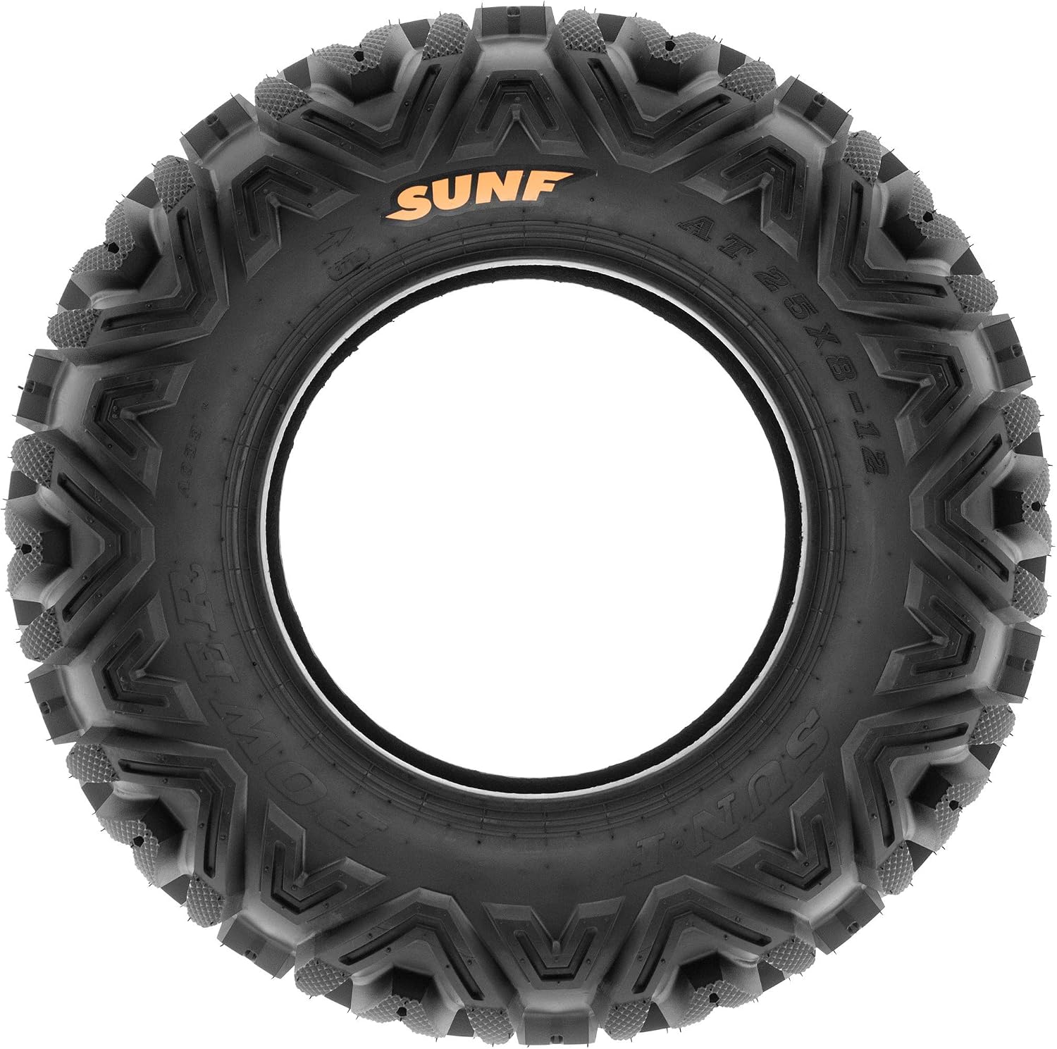 SunF ATV Tires 25x10-12 UTV Tire 25x10x12 All Terrain Off-Road Mud Tires, 6 Ply Tubeless