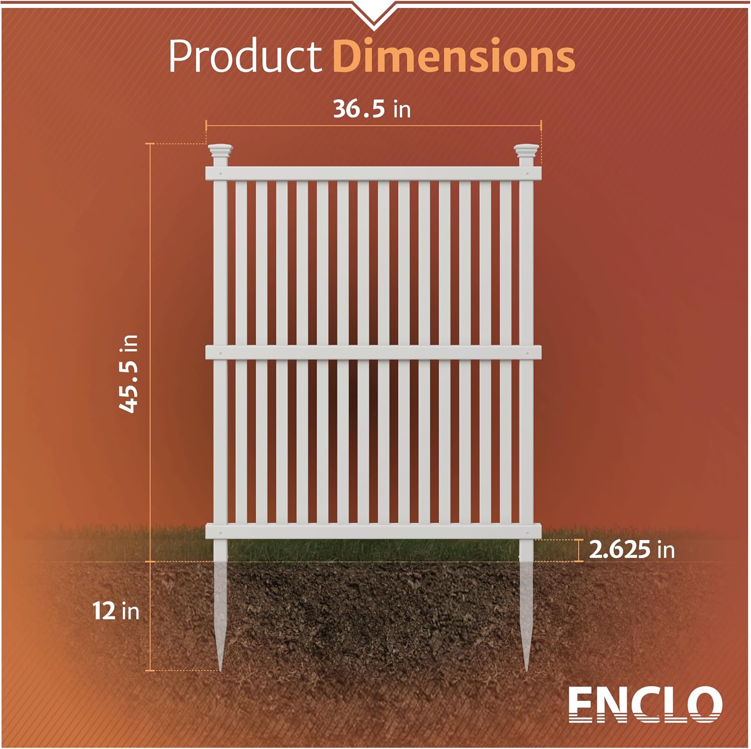 Enclo Wilmington Privacy Screen 2pk, White Vinyl DIY No Dig Kit | 45.5inH x 36.5inW, 2 Panels, ZP19008