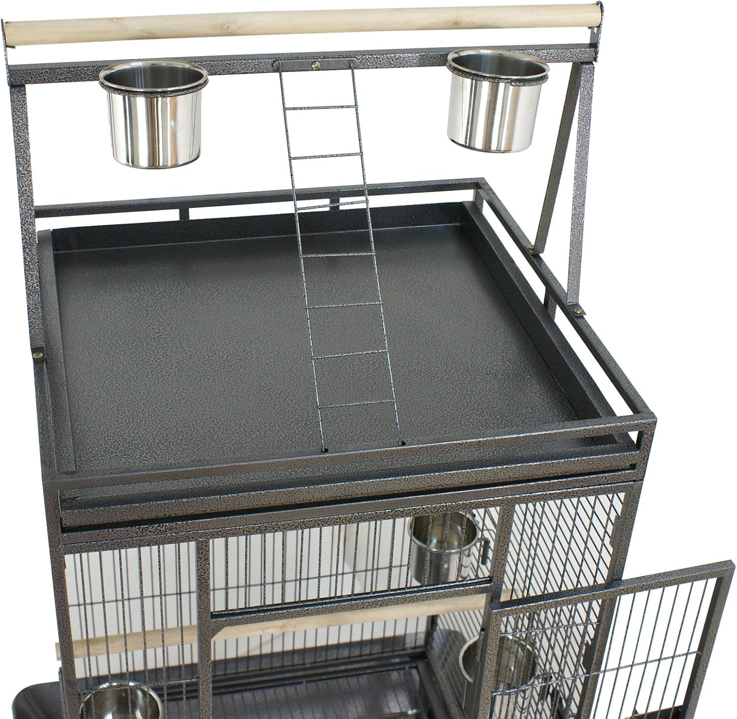 ZENY 68-Inch Birdcage, Playtop Parrot Cage, Wrought Iron Bird Cage with Rolling Stand