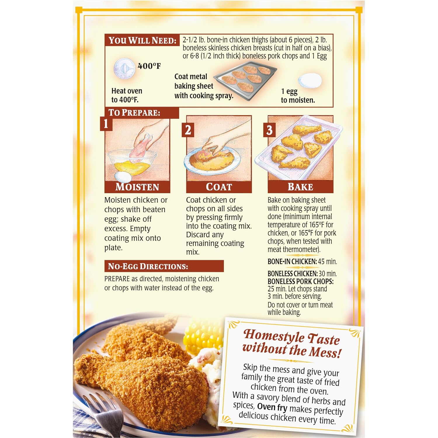 Oven Fry Seasoned Coating Mix, Extra Crispy Chicken, 4.2-Ounce Boxes (Pack of 10)