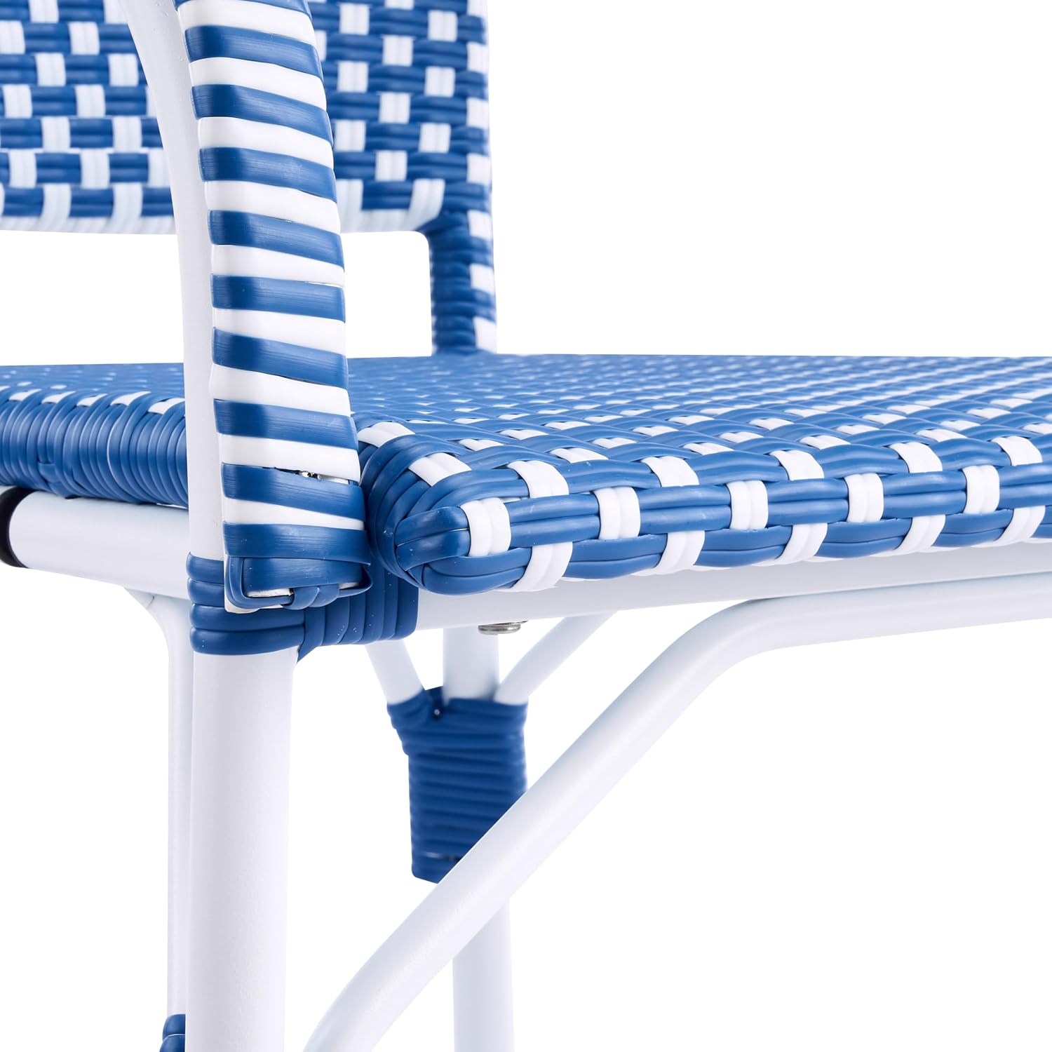 Christopher Knight Home Gwendolyn Outdoor French Bistro Chairs (Set of 4), Black + White + Bamboo Print Finish