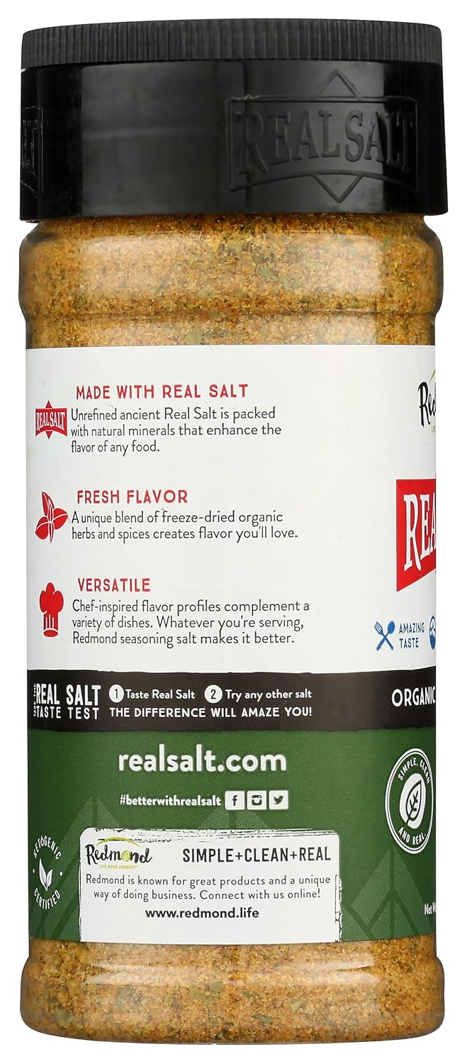 Redmond - Real Salt Seasoning, Natural Unrefined Gluten Free 8.25 Ounce