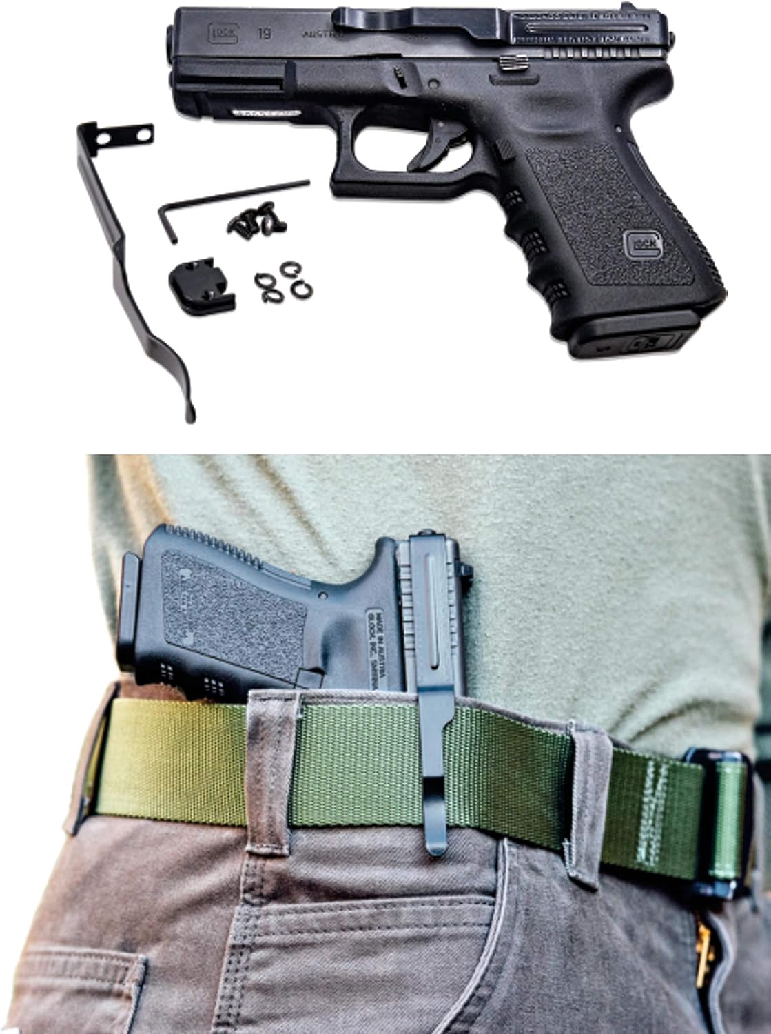 ClipDraw Gun Clip, Low Profile Slim Concealed Carry Easy Install American Made