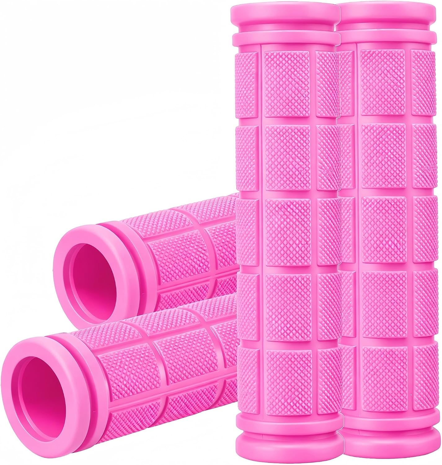 CHUNZEXI 4 PCS Bike Handlebar Grips, Rubber Bicycle Bar Grips Replacement, Non-Slip Handle Grips for Kids Bikes, Scooters, BMX