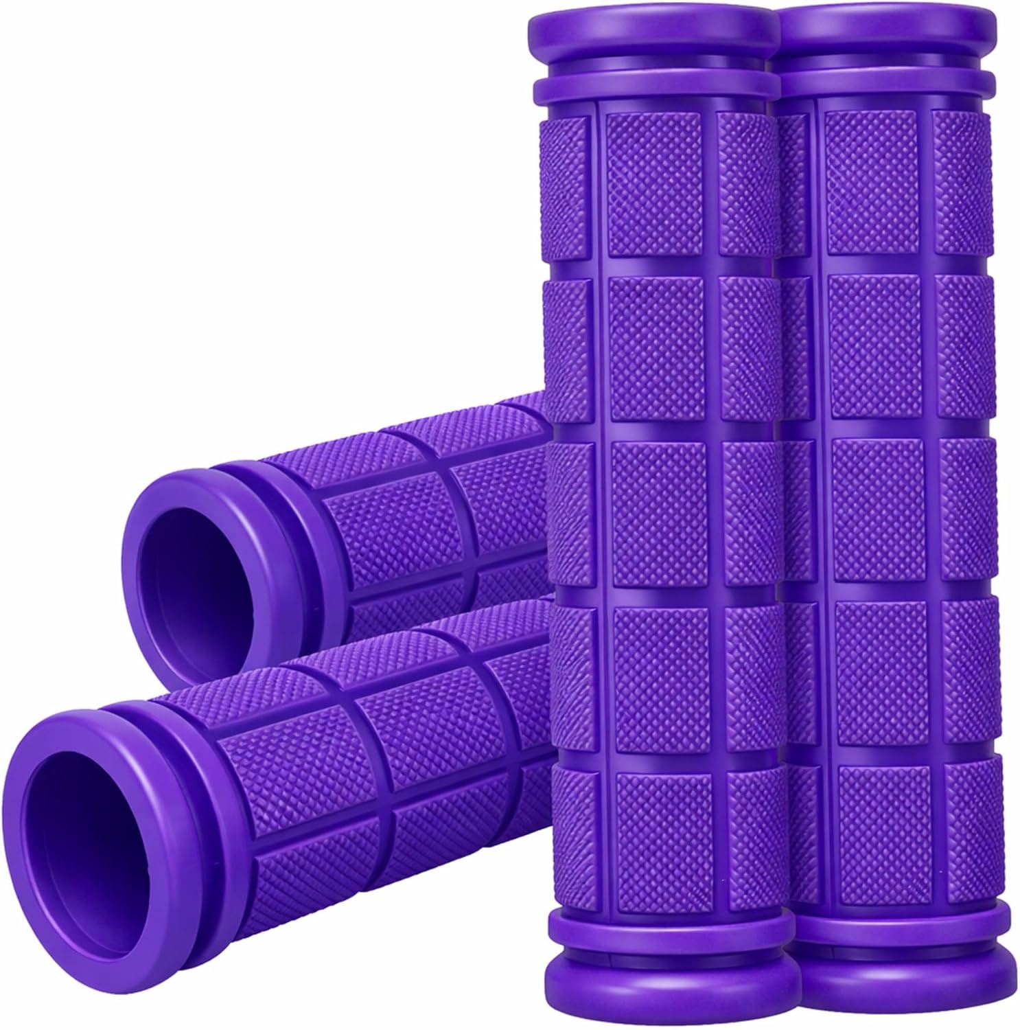 CHUNZEXI 4 PCS Bike Handlebar Grips, Rubber Bicycle Bar Grips Replacement, Non-Slip Handle Grips for Kids Bikes, Scooters, BMX