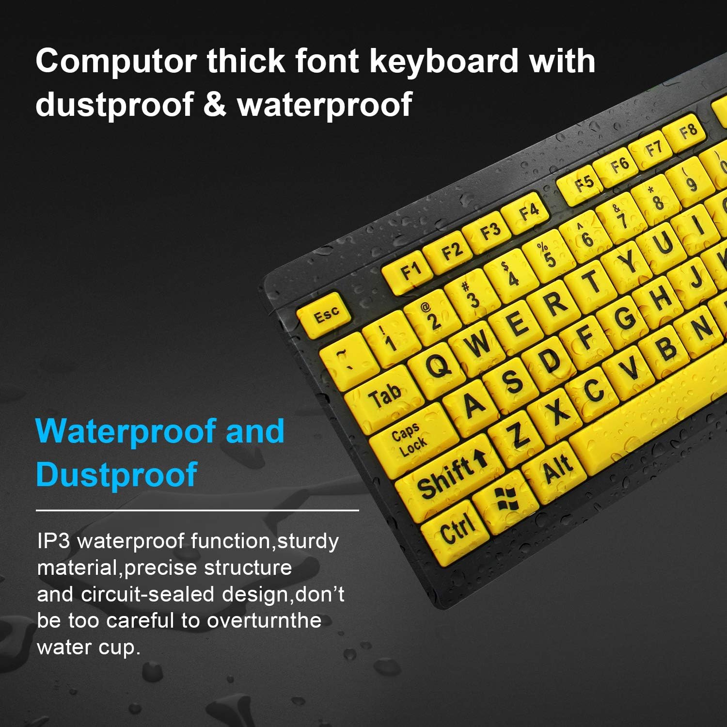 BOOGIIO Large Print Computer Keyboard