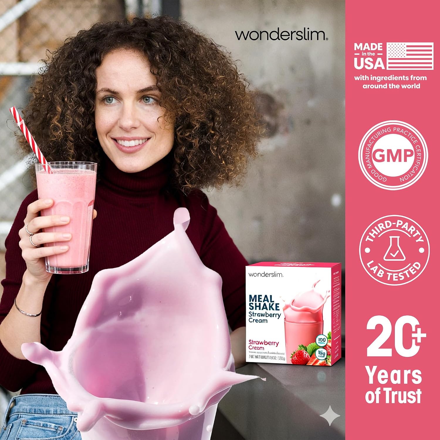 WonderSlim Protein Meal Replacement Shake – 15g Protein, 24 Vitamins & Minerals, Low Carb, Low Calorie, Gluten Free – Meal Replacement Drink for Weight Management, 7 Count Packets (Dark Cocoa Cream)