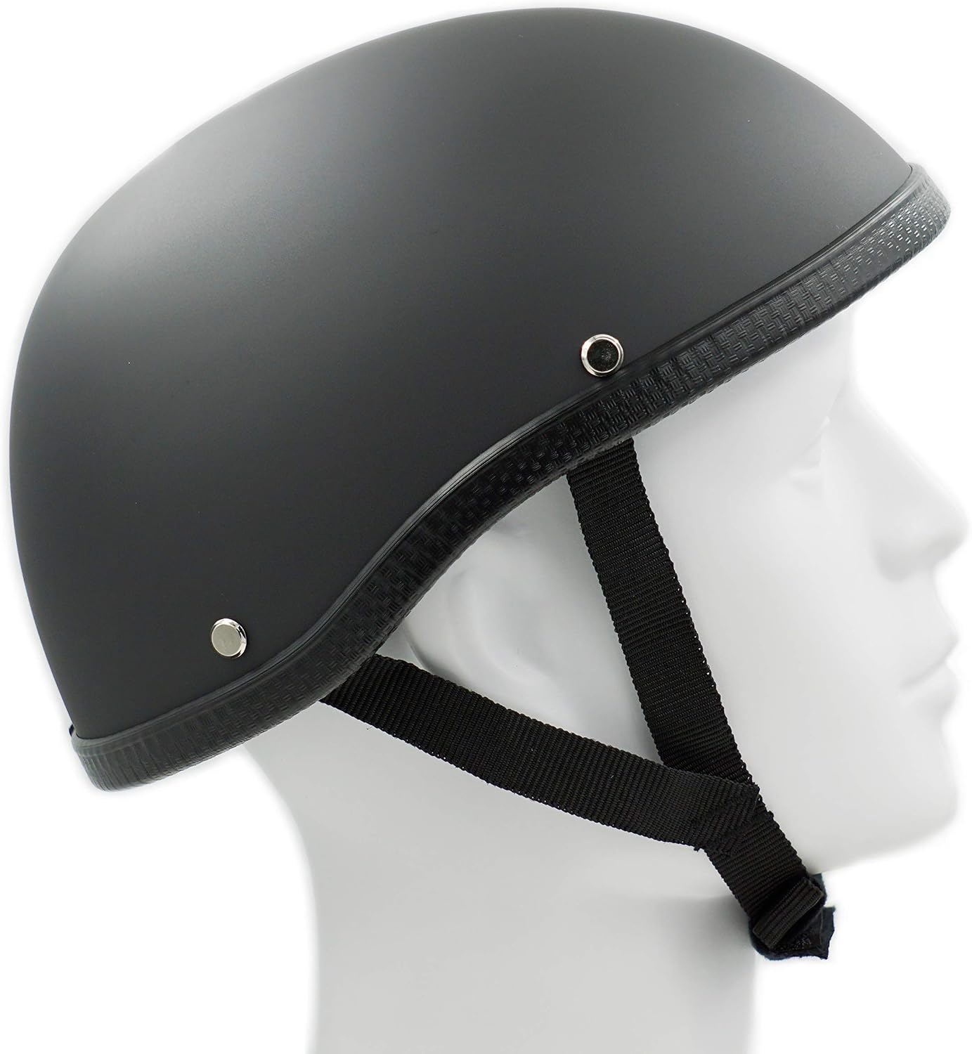 Classic ATV UTV Scooter Beanie Scull Cap Novelty (Non DOT) OSFM Flat Black