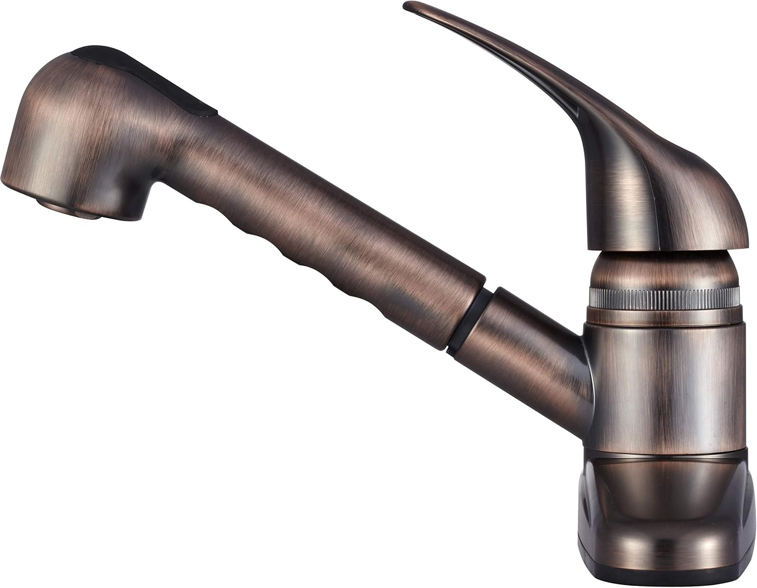 Dura Faucet DF-PK100-SN RV Pull-Out Kitchen Sink Faucet (Satin Nickel) | Corrosion-resistant single-lever build with sprayer. Brushed Satin Nickel. Plated ABS plastic (not metal).