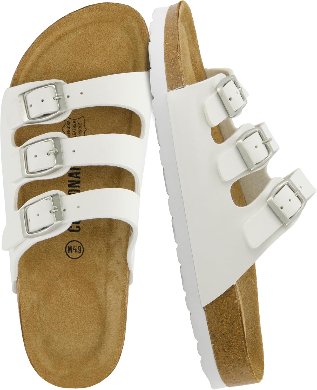 CUSHIONAIRE Women's Lela Cork footbed Sandal with +Comfort
