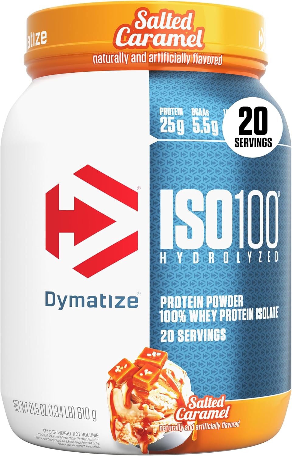 Dymatize ISO100 Protein Powder, 100% Whey Isolate, Gourmet Chocolate | 25g Protein, Hydrolyzed, Fast-Absorbing, Supports Muscle Health, 5.5g BCAAs, Gluten-Free, 76 Servings, 5 lb