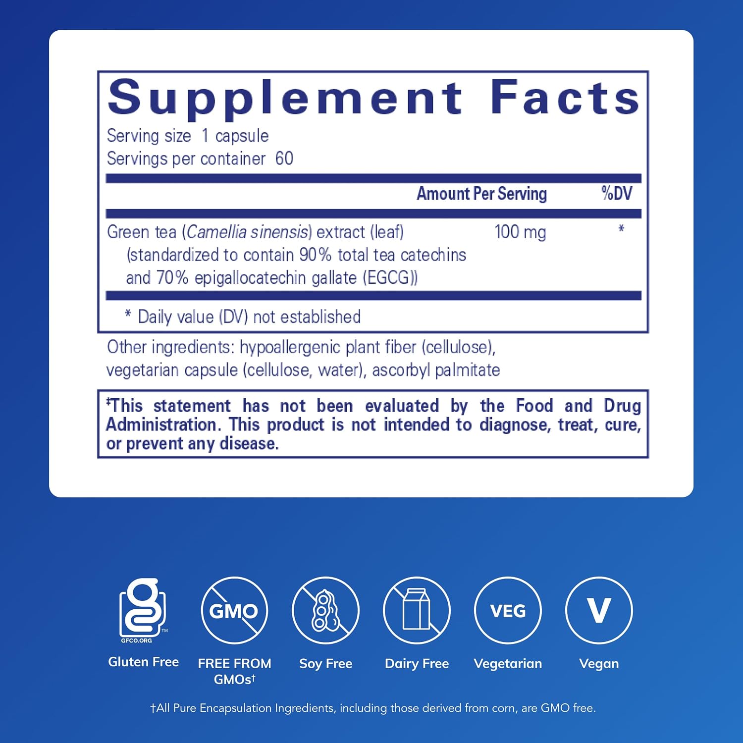 Pure Encapsulations Green Tea Extract (Decaffeinated) | Hypoallergenic Antioxidant Support for All Cells in the Body* | 120 Capsules | Decaffeinated Green Tea Extract, Antioxidant Support for All Cells in the Body*, Non-GMO