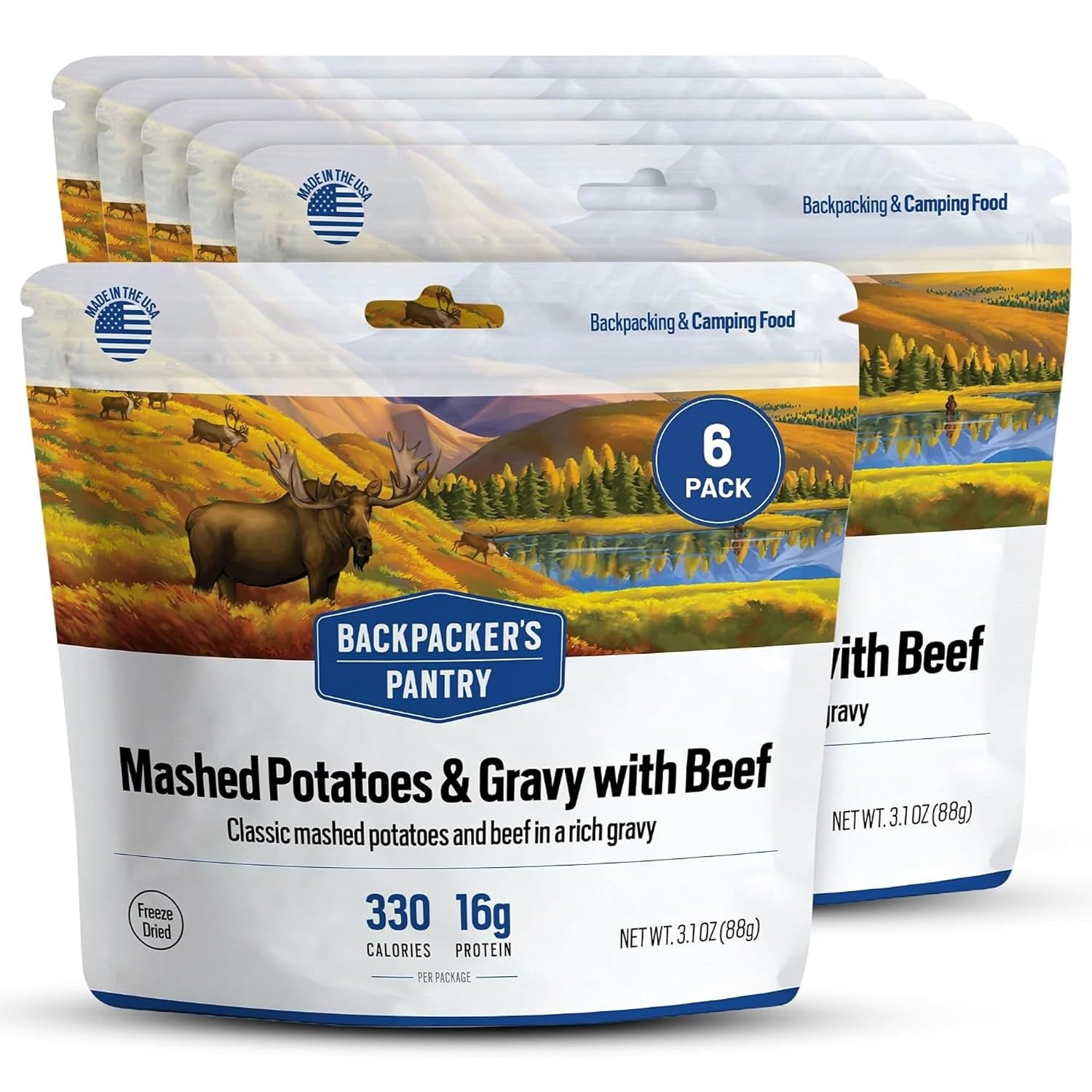 Backpacker's Pantry Lasagna | 1-Pack | 29g Protein | 620 Cal | Vegetarian, Nut Free | Made in the USA | Freeze Dried Meal & Camping Food