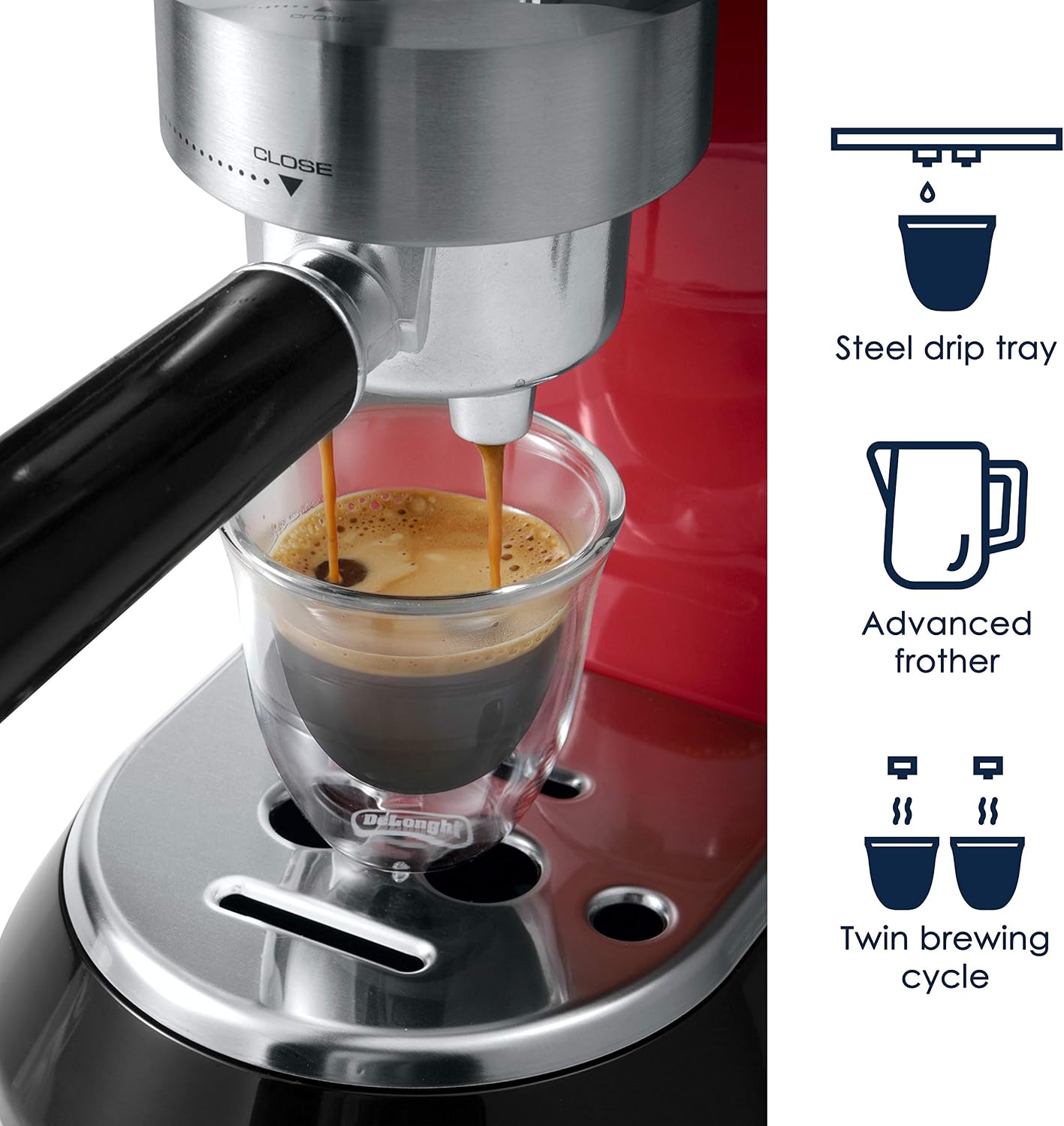 De'Longhi Dedica Espresso Machine, 15-Bar Pump, Frother, Stainless Steel | #1 Worldwide Espresso Machine Maker, Rapid Heat-Up, Frother, Compact Design, Easy to Clean