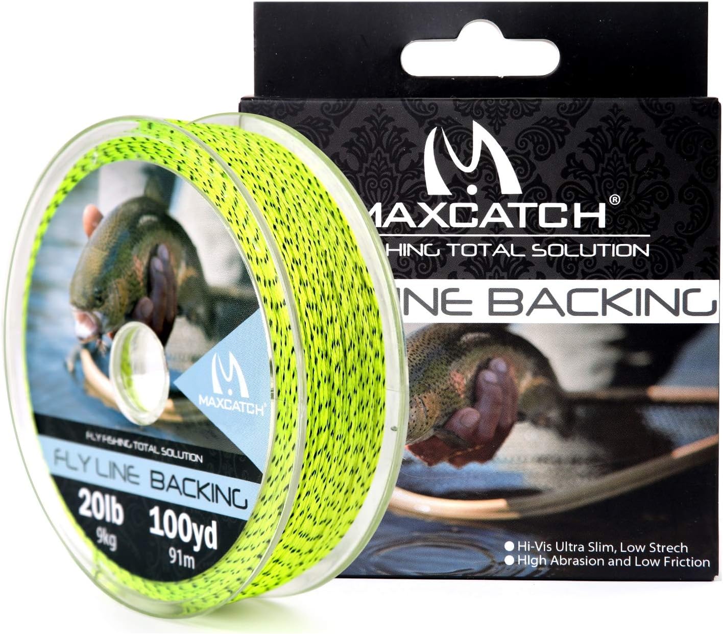 M MAXIMUMCATCH Maxcatch Braided Fly Line Backing for Fly Fishing 20/30lb(White, Yellow, Orange, Black&White, Black&Yellow, Blue, Pink, Green, Purple)