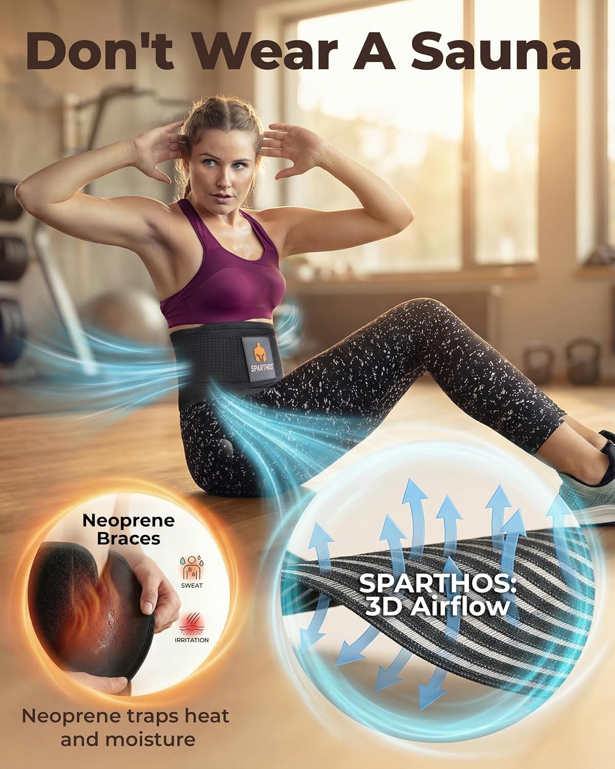 Sparthos Back Brace for Women & Men, Sciatica, Lower Back Pain - Black-L | Herniated Disc & Scoliosis Pain Relief, Adjustable Back Support Belt, Lumbar Pad, Breathable Mesh for Work & Heavy Lifting
